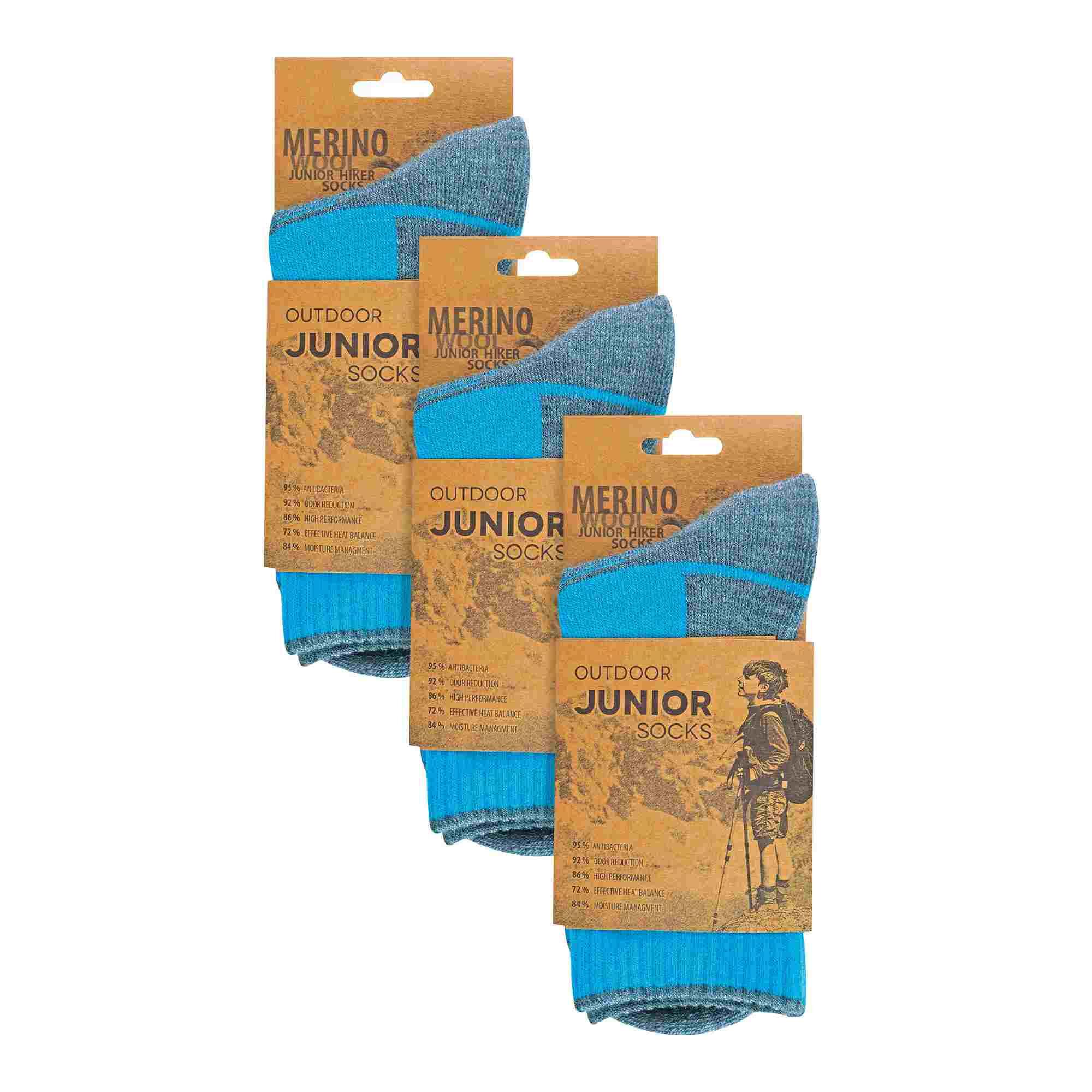 Comodo - 3er Pack Kinder Wandersocken Merinowolle | Laufensocken für Jungen 2/6