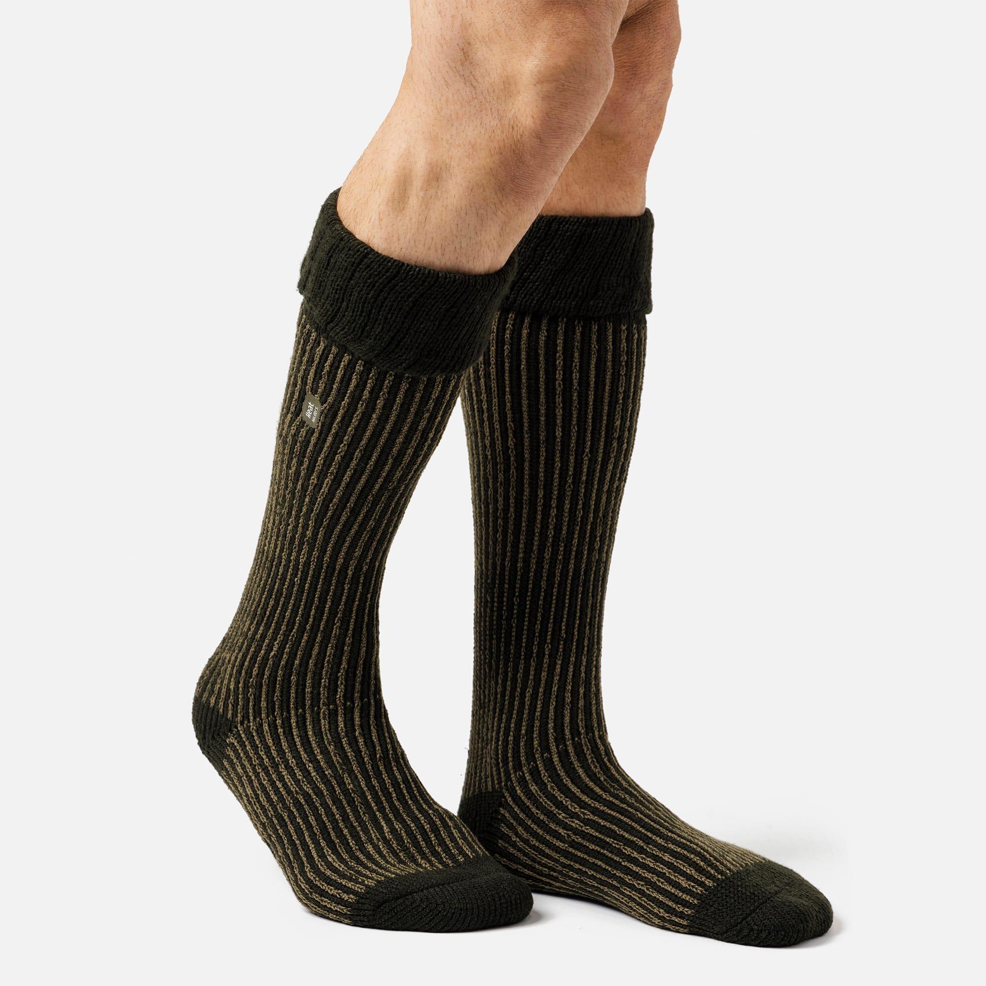 Mens Thick Winter Warm Knee High Ribbed Thermal Boot Socks 5/6