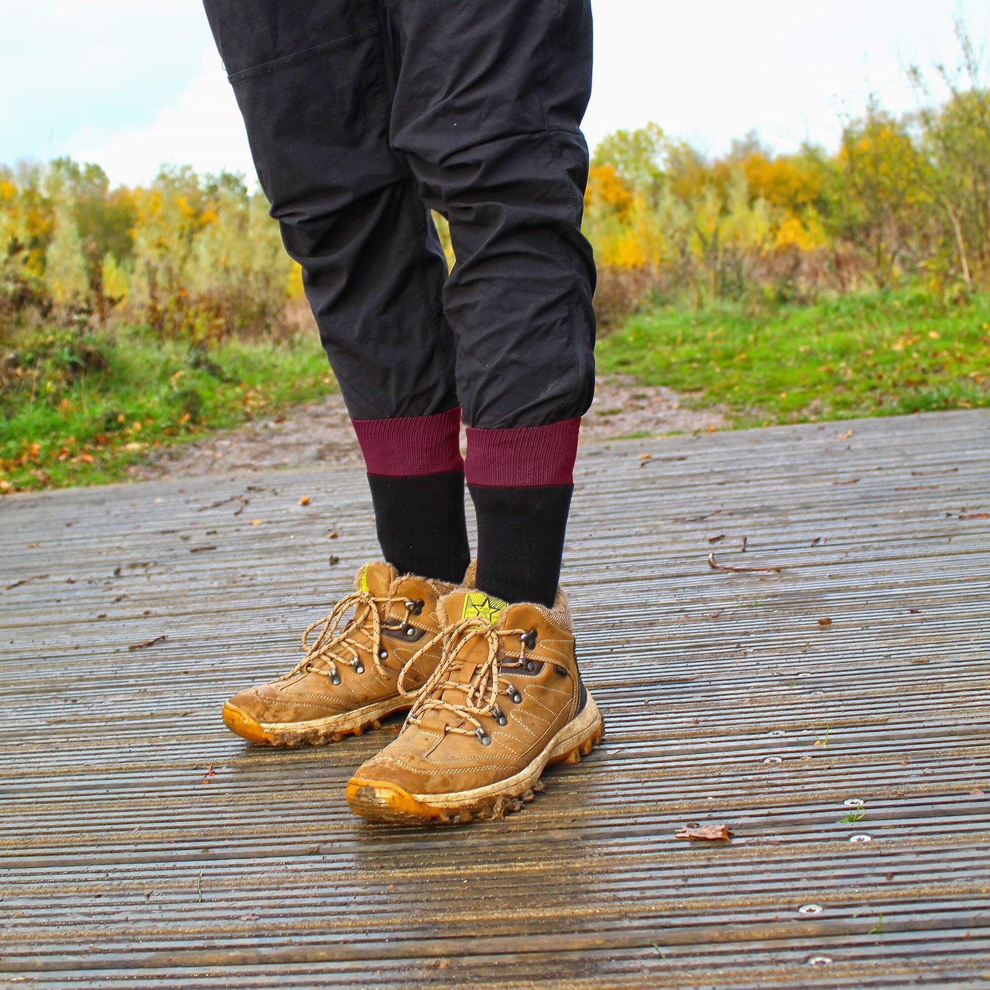 Sock Snob 3er Pack Herren Wandersocken Zweilagig Gefüttert mit Verstärkter Sohle 5/6