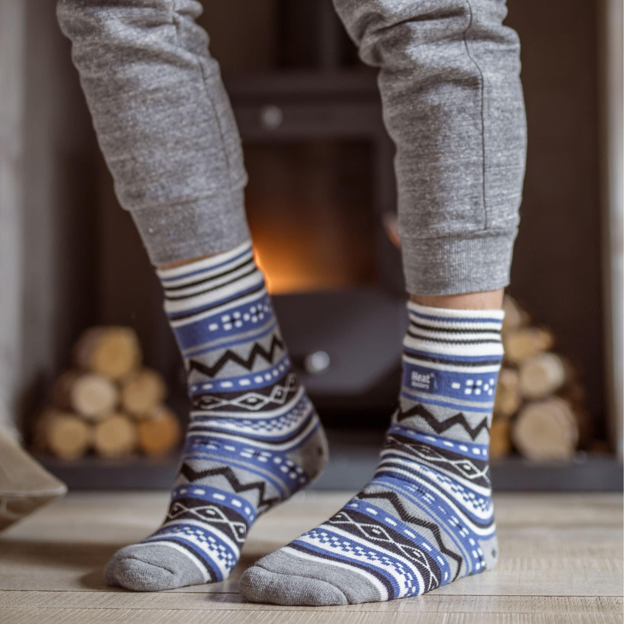 Heat Holders Herren Winter Stopper Kuschelsocken Antirutsch mit Abs Sohle 4/6