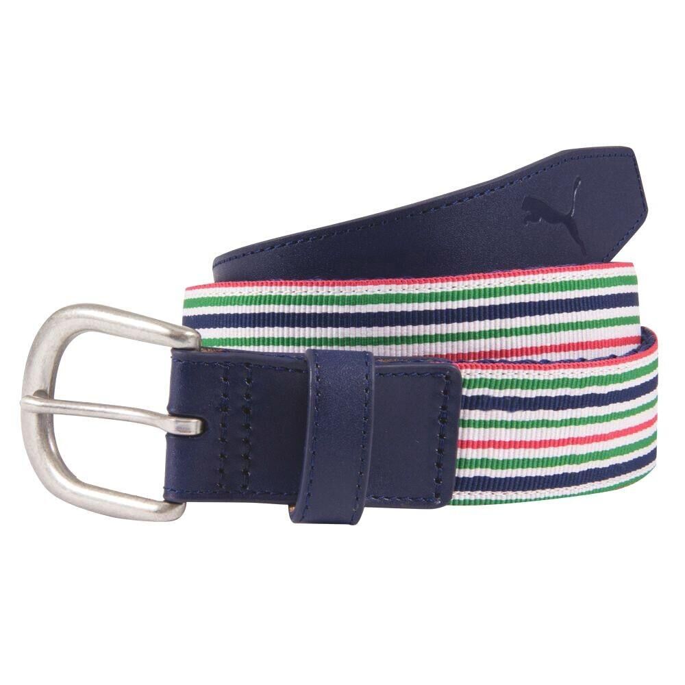 PUMA Unisex Adults Regatta Leather Golf Ribbon Belt (Navy/Multi)