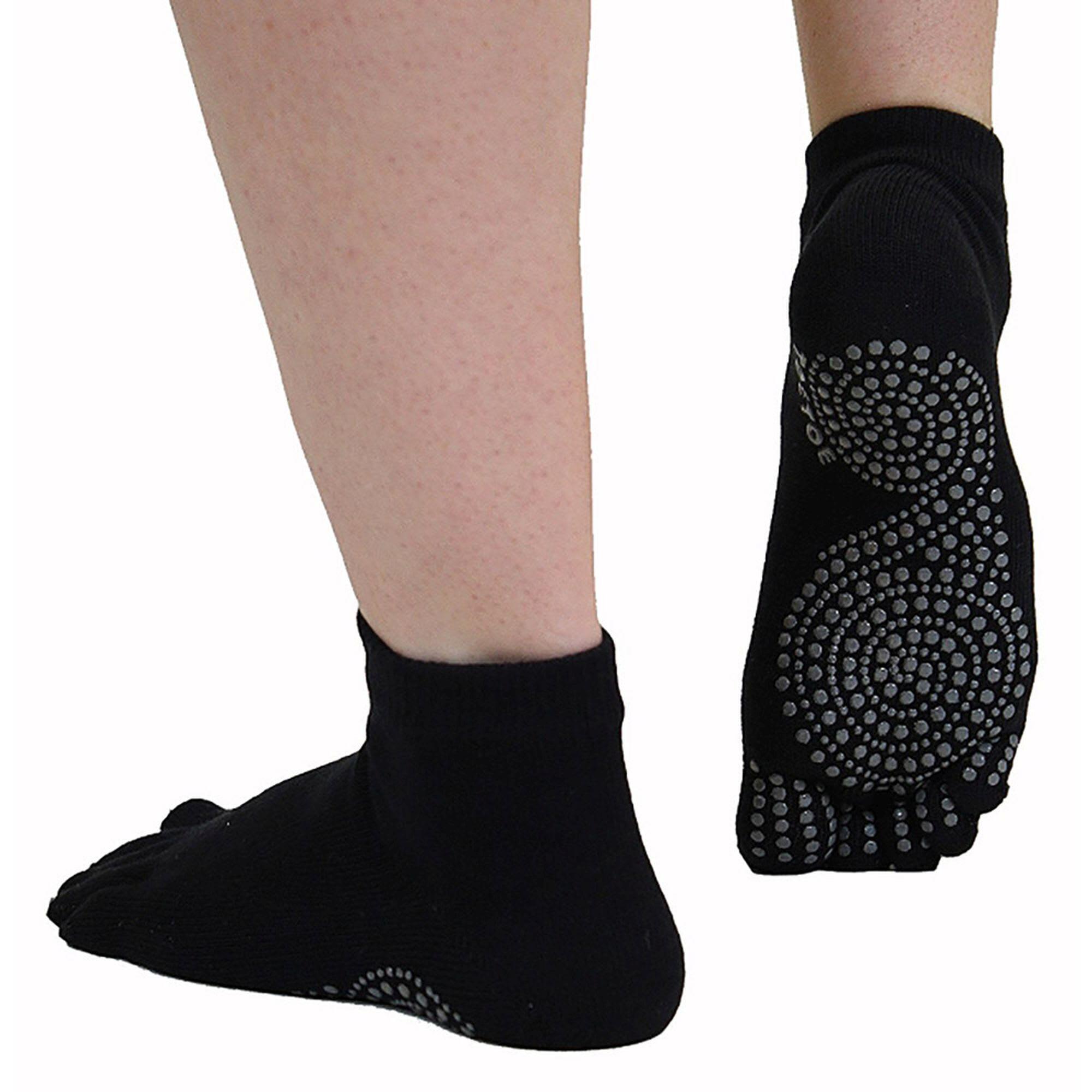 Anti-Slip Trainer Toe Socks - 1 Pack Yoga & Pilates Socks for Men and Women 4/6