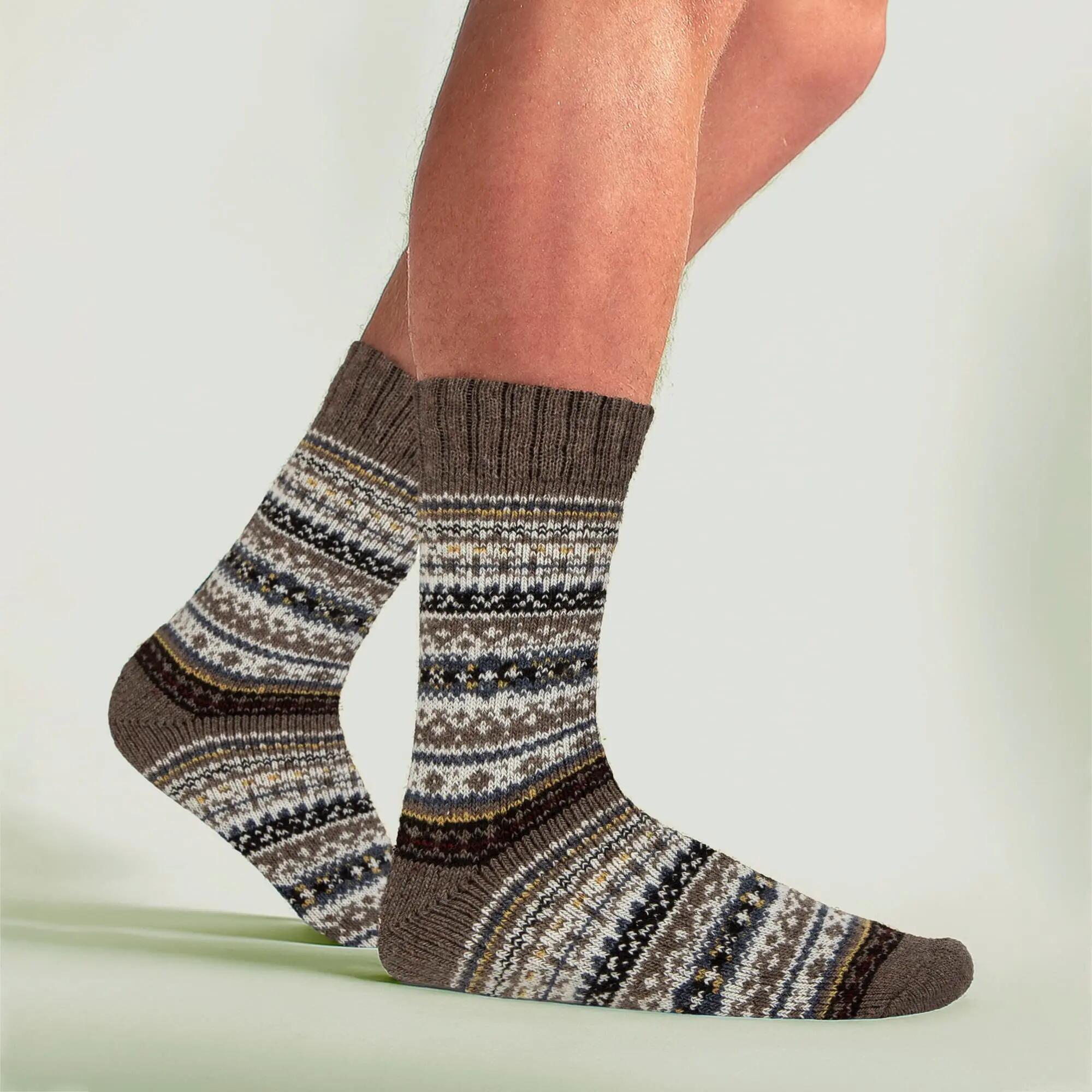 Mens Wool Blend Hiking Socks Cushioned Walking Boot Socks 3/4