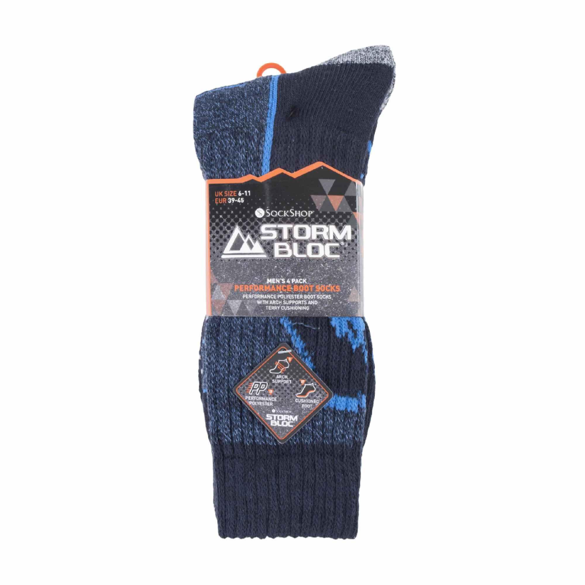 4 Pack Mens Cushioned Anti Blister Hiking Socks 2/2
