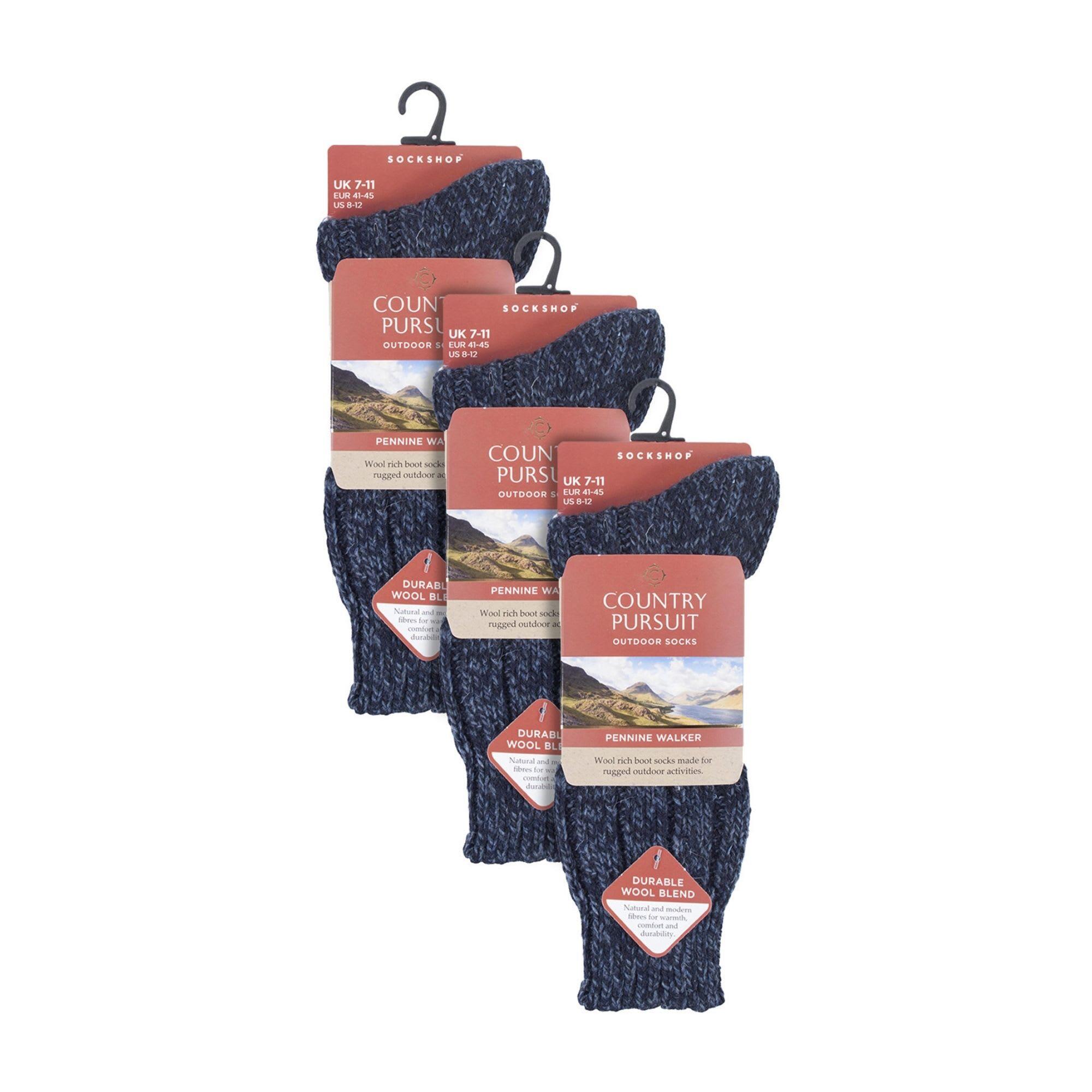 3 Pack Mens Wool Boot Socks | Thick Pennine Walker Socks | Outdoor Hiking Socks 2/5