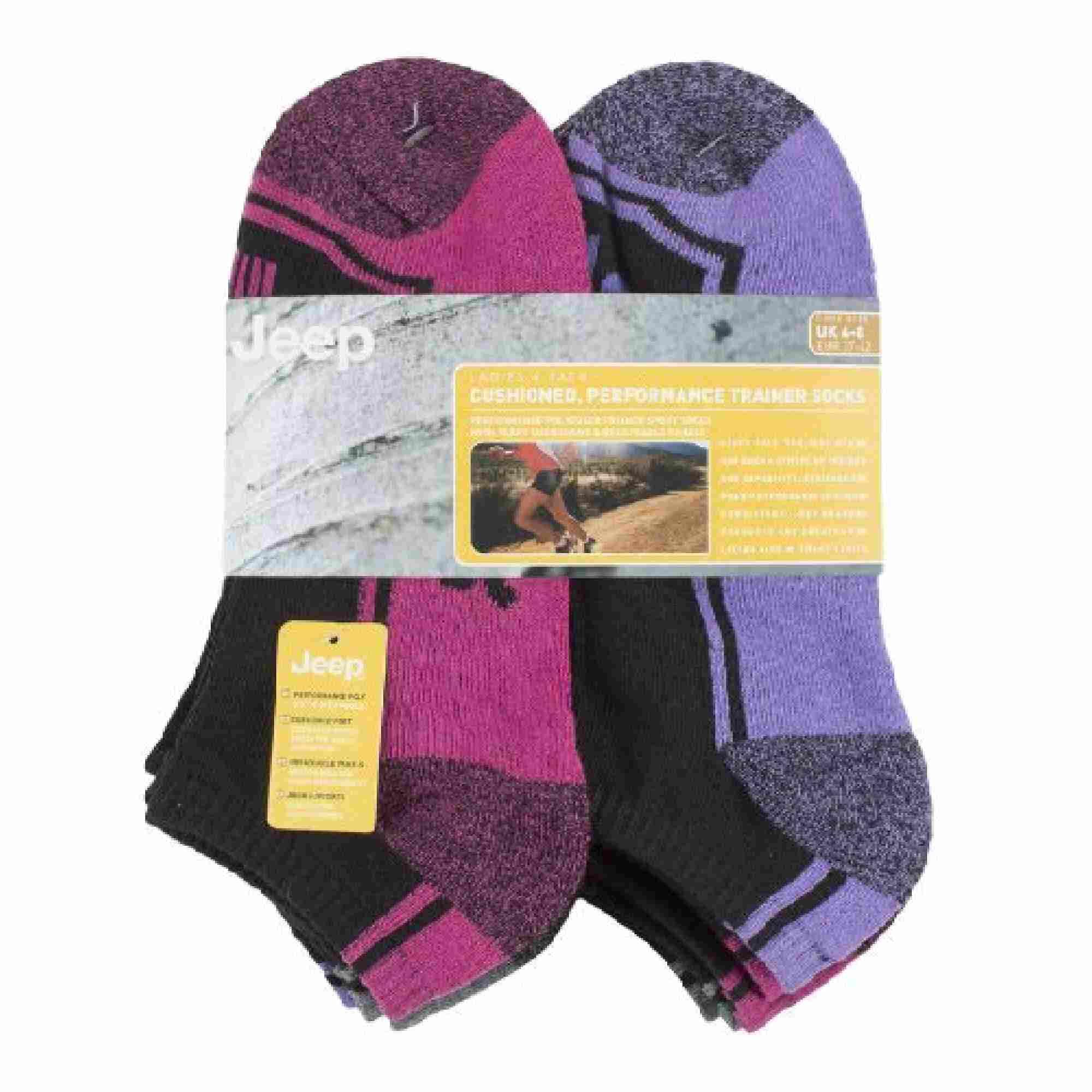 6 Pack Ladies Cotton Cushioned Low Cut Sport Ankle Socks for Running 2/4