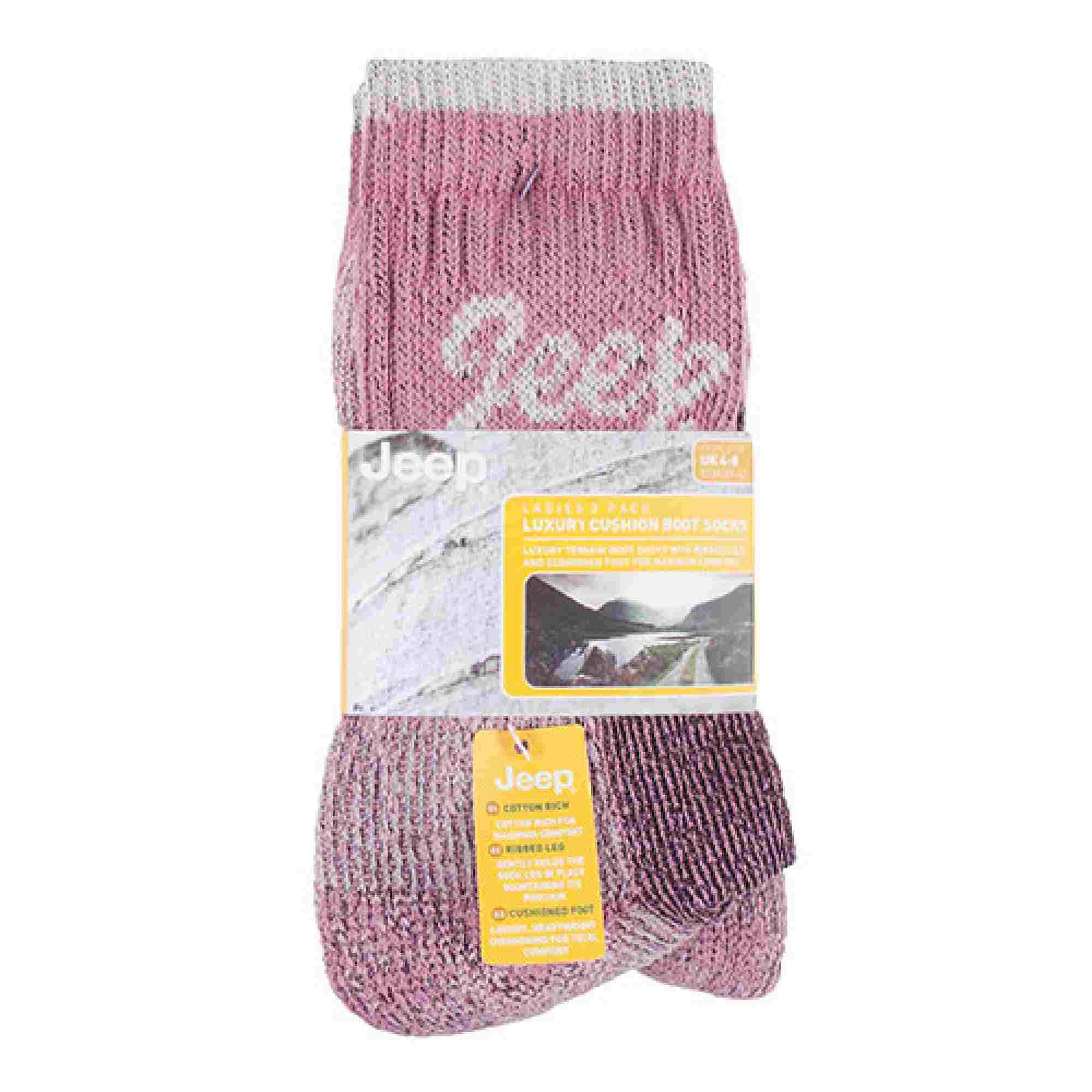 Jeep TERRAIN - 3er Pack Damen Gepolstert Atmungsaktive Baumwolle Wandersocken 2/4