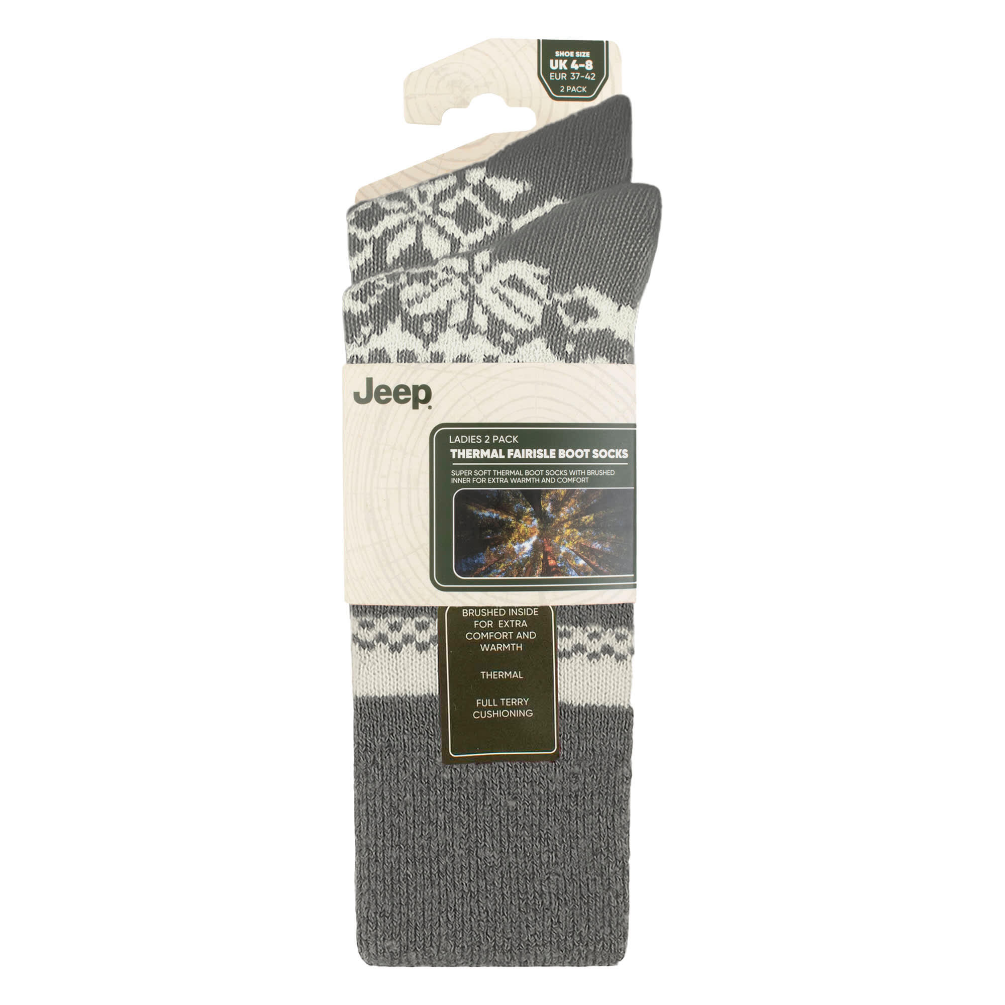 Jeep - 2 Paar Damen socken Fair Isle Muster Warme Wintersocken 2/5