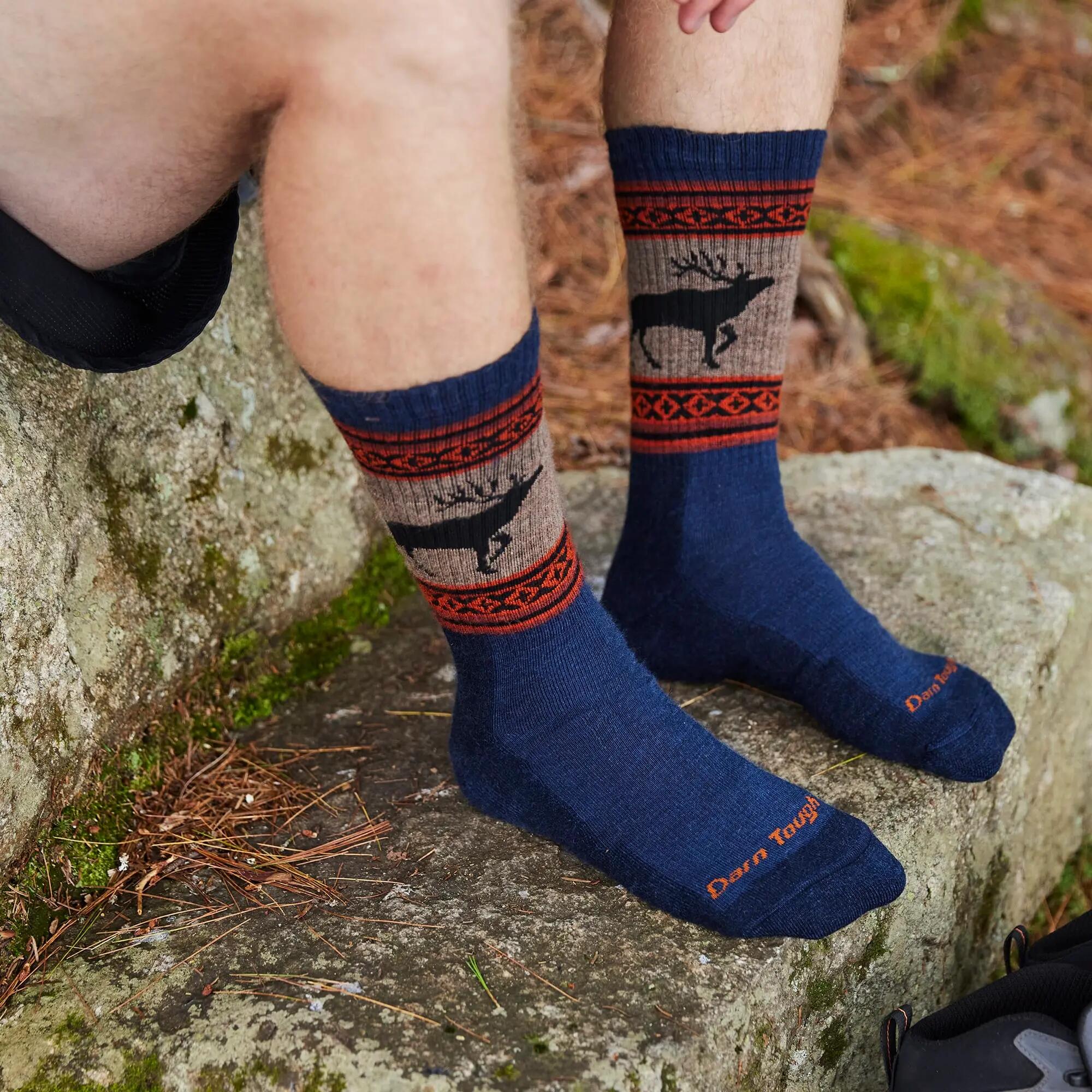 Darn Tough Calcetines Hombre Bota Merino Peso Medio Sin Costuras Estampados 5/6