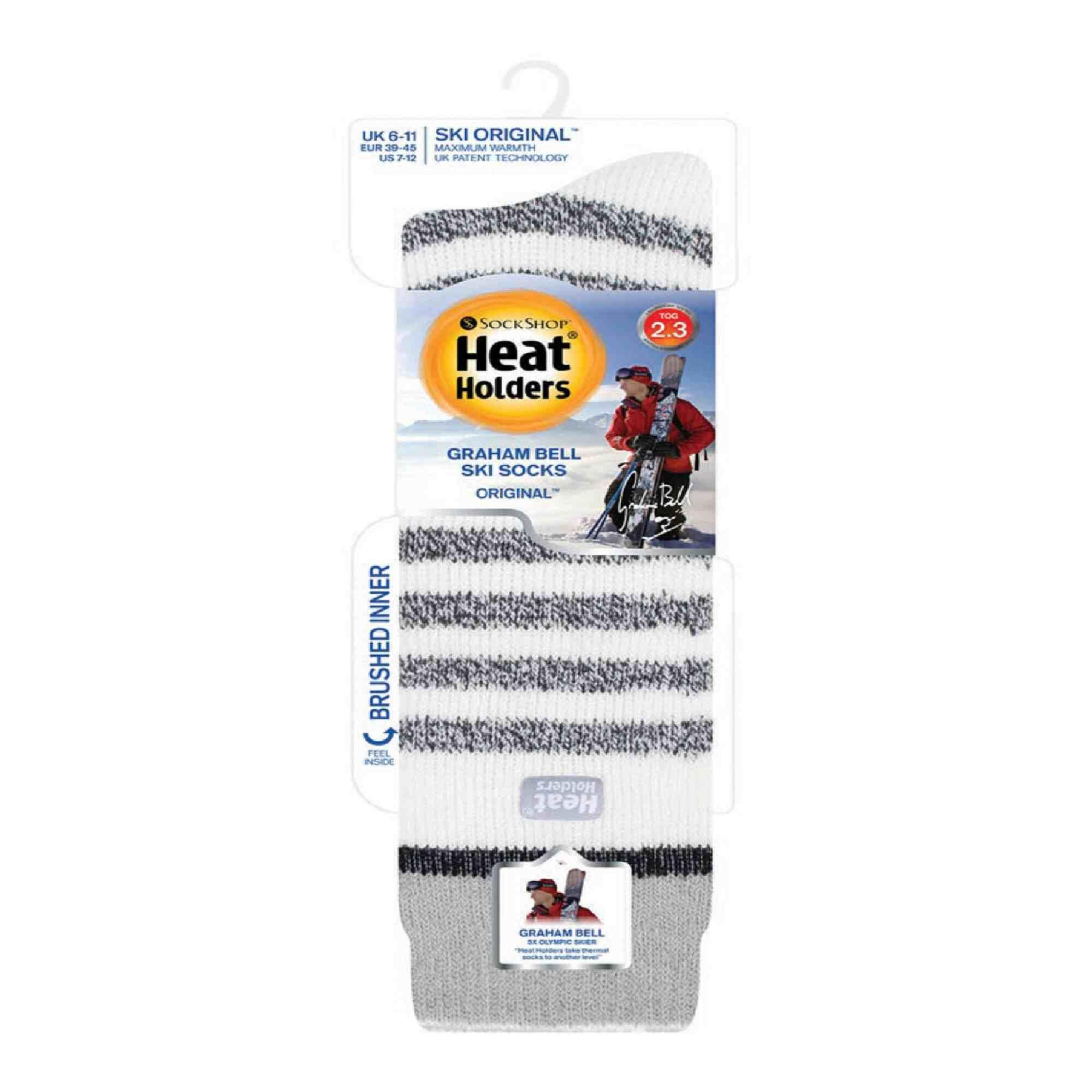 Heat Holders Herren Skisocken | Bunt Dicke Gestreifte Socken Innenfleece 2/6