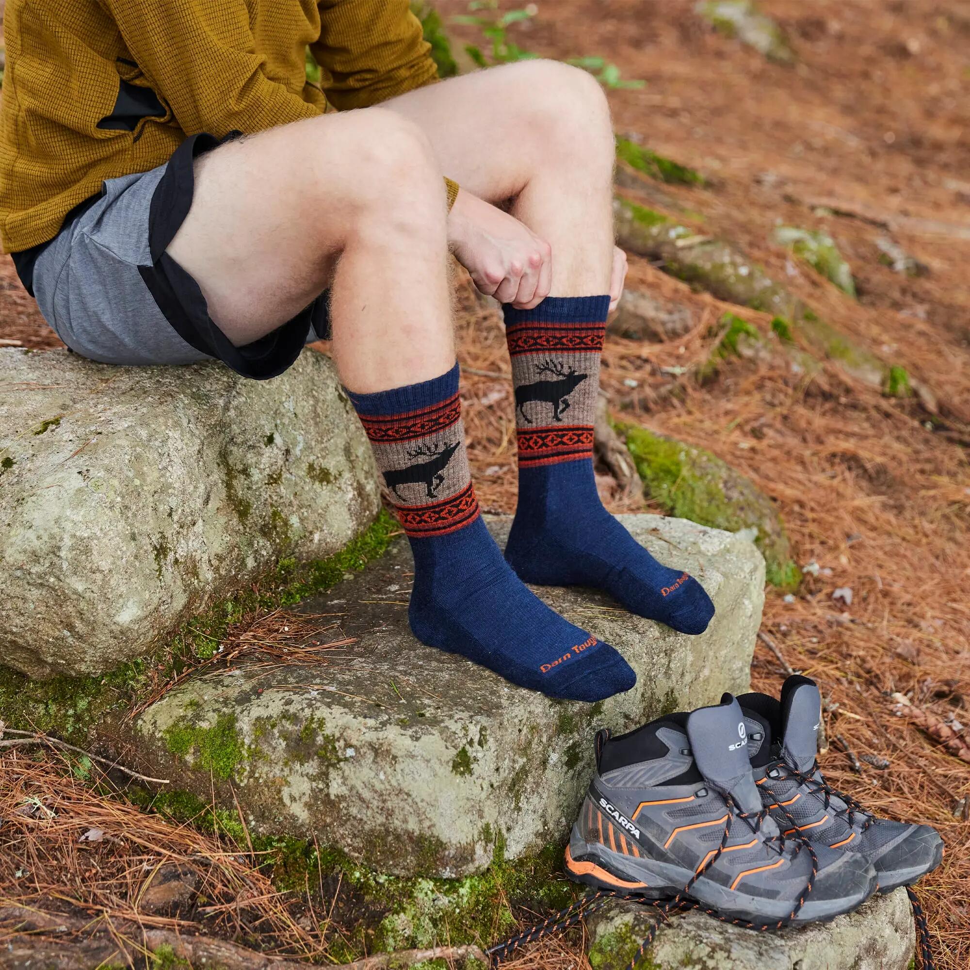 Darn Tough Calcetines Hombre Bota Merino Peso Medio Sin Costuras Estampados 4/6