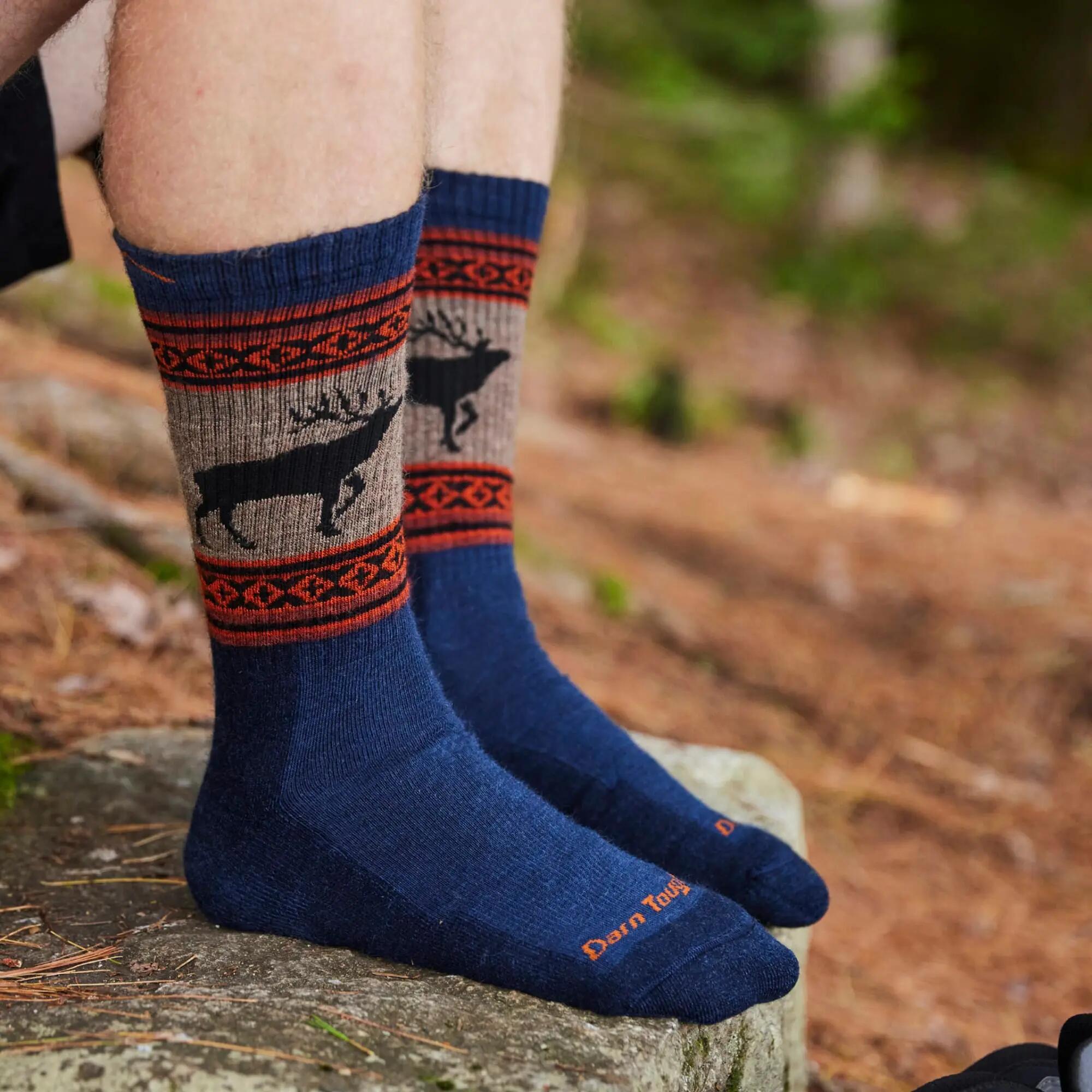 Darn Tough Calcetines Hombre Bota Merino Peso Medio Sin Costuras Estampados 3/6