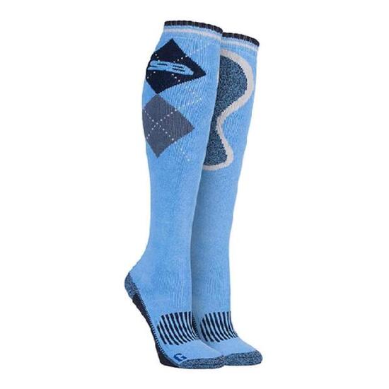 Storm Bloc - Femme chaussettes de coton hautes equitation avec carreaux motif