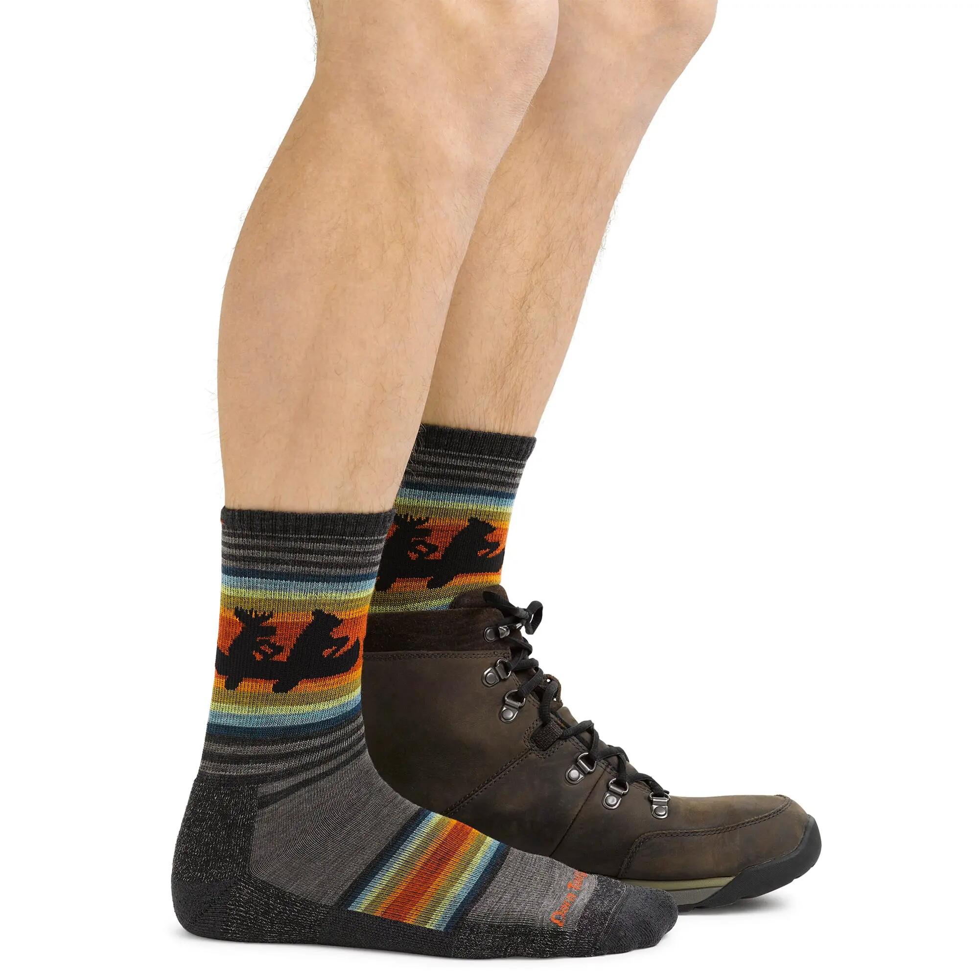 Darn Tough - Herren Micro Crew Merinowolle Wandersocken mit Animal-Muster 2/6