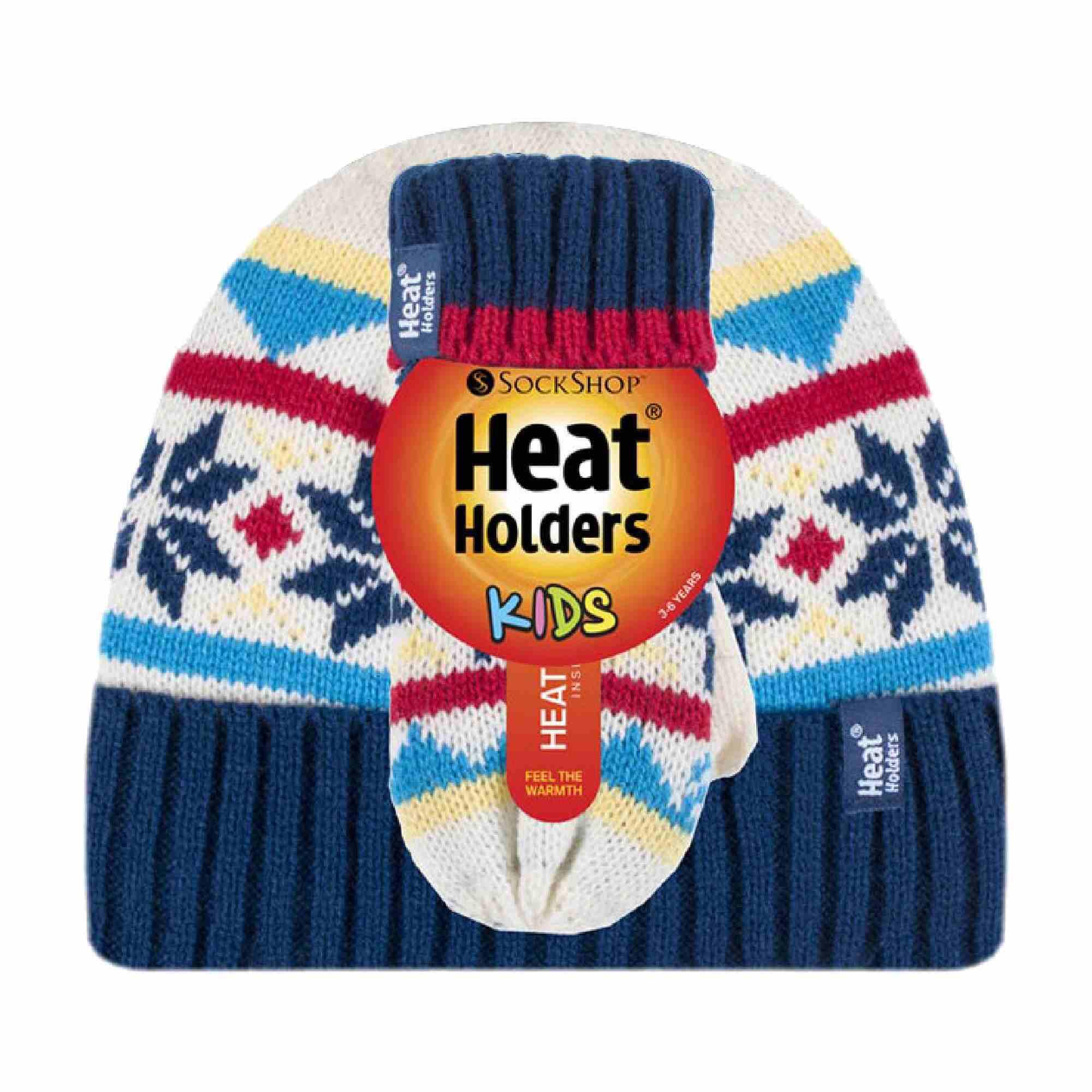Heat Holders - Kinder Gestrickte fleece Beanie Mütze und Fäustlinge Set 2/4