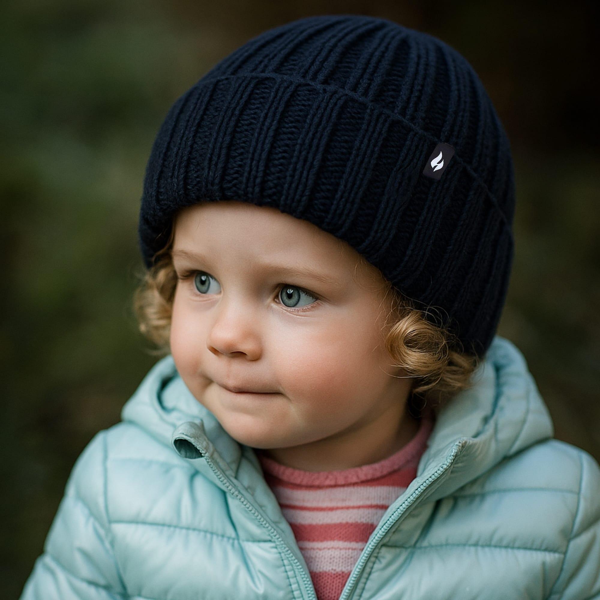 Girls Thick Chunky Ribbed Thermal Beanie Hat for Winter 4/4