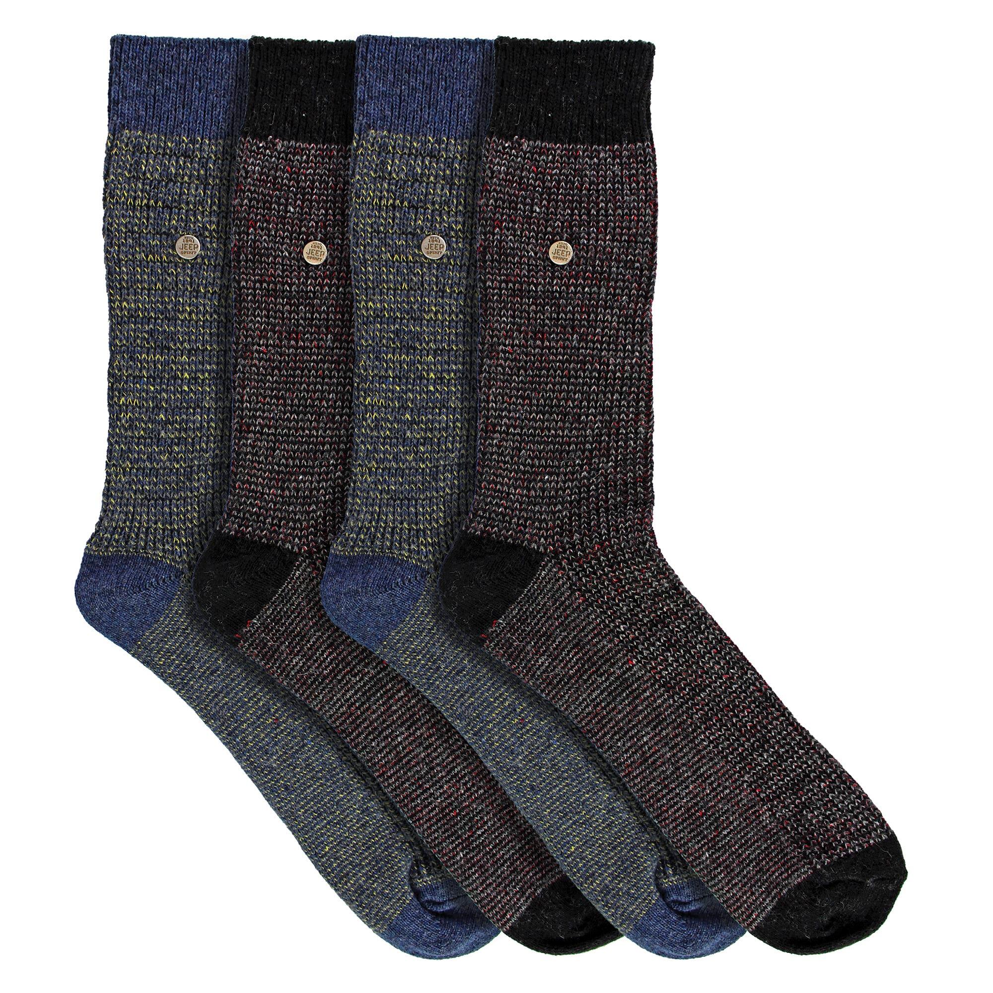 Lot de 4 chaussettes habillées en coton pour hommes | Chaussettes carrées 3/4