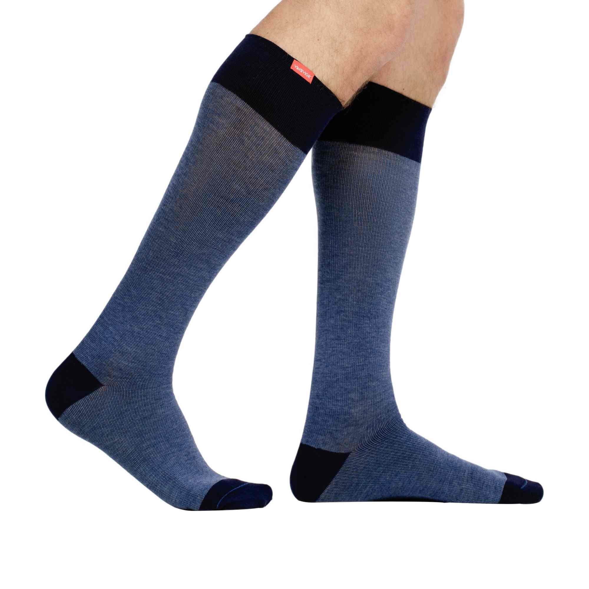 VIM&VIGR - Calzini Lunghi Compressione Uomo 20-30 mmHg per Viaggio 2/6