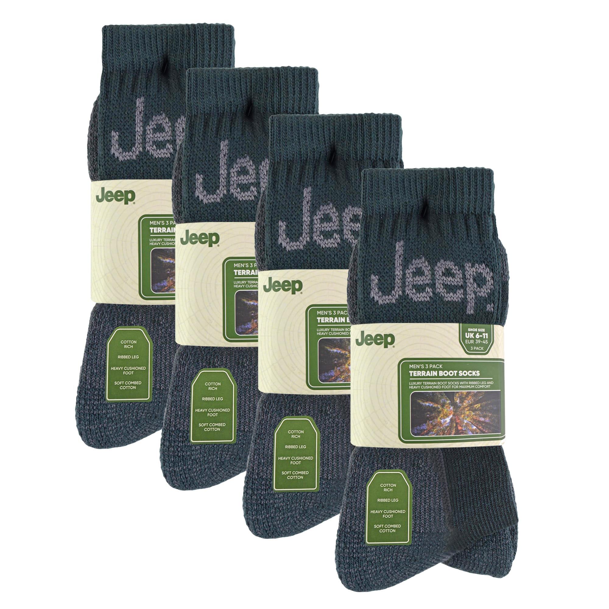 Jeep - 12 Paar luxuriöse gepolsterte Baumwoll-Wandersocken für Herren 2/5