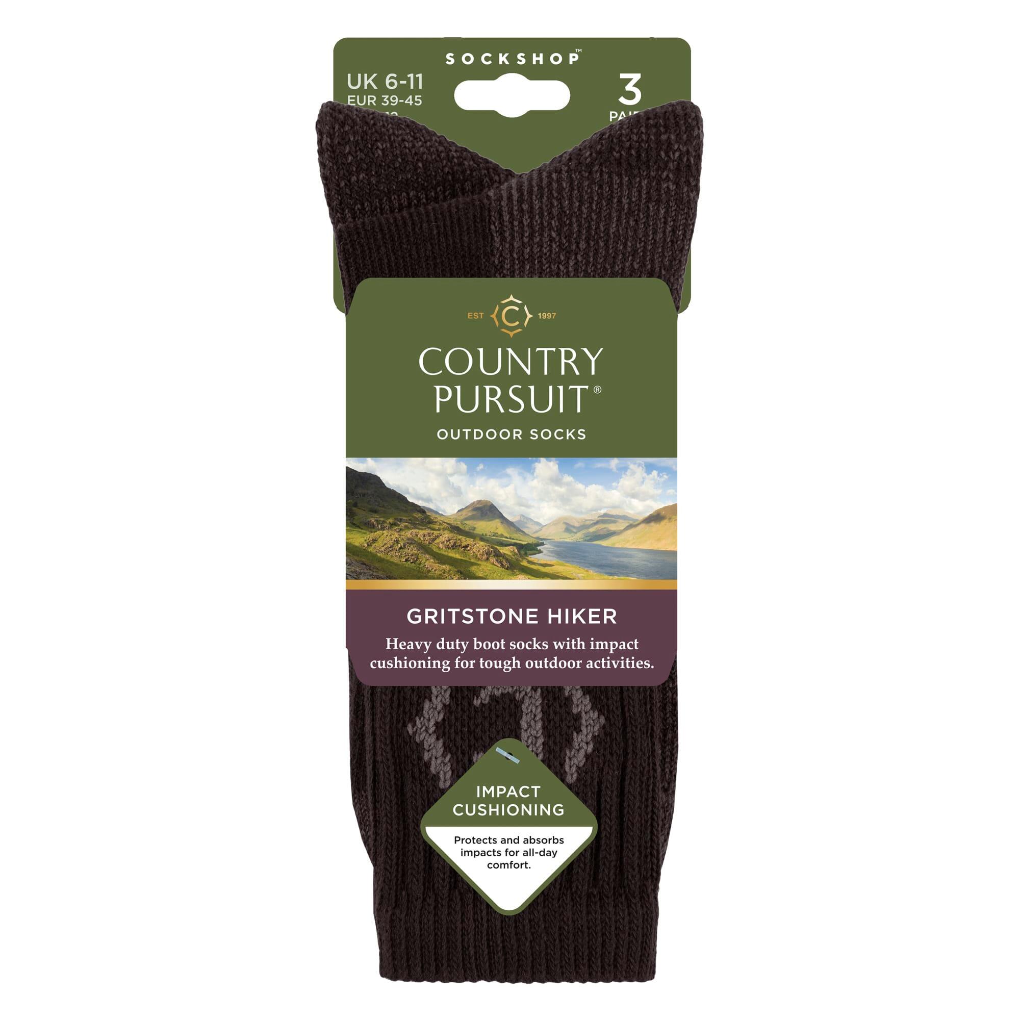 Country Pursuit - 3 Paar Herren Gritstone Wandersocken gepolstert atmungsaktiv 2/4