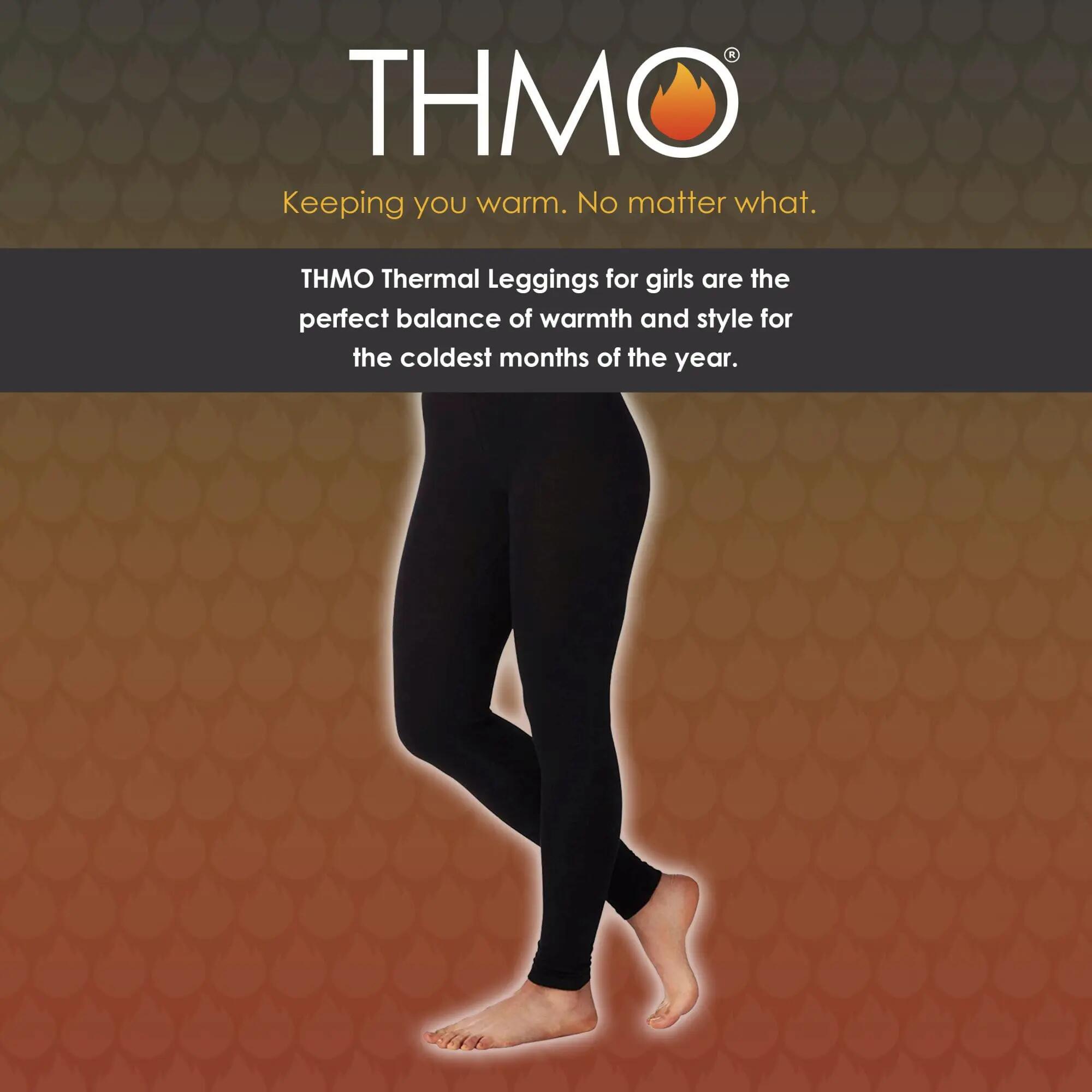 THMO - Ragazze Termico Leggings 3 Paia Calzamaglia senza piede 3/6