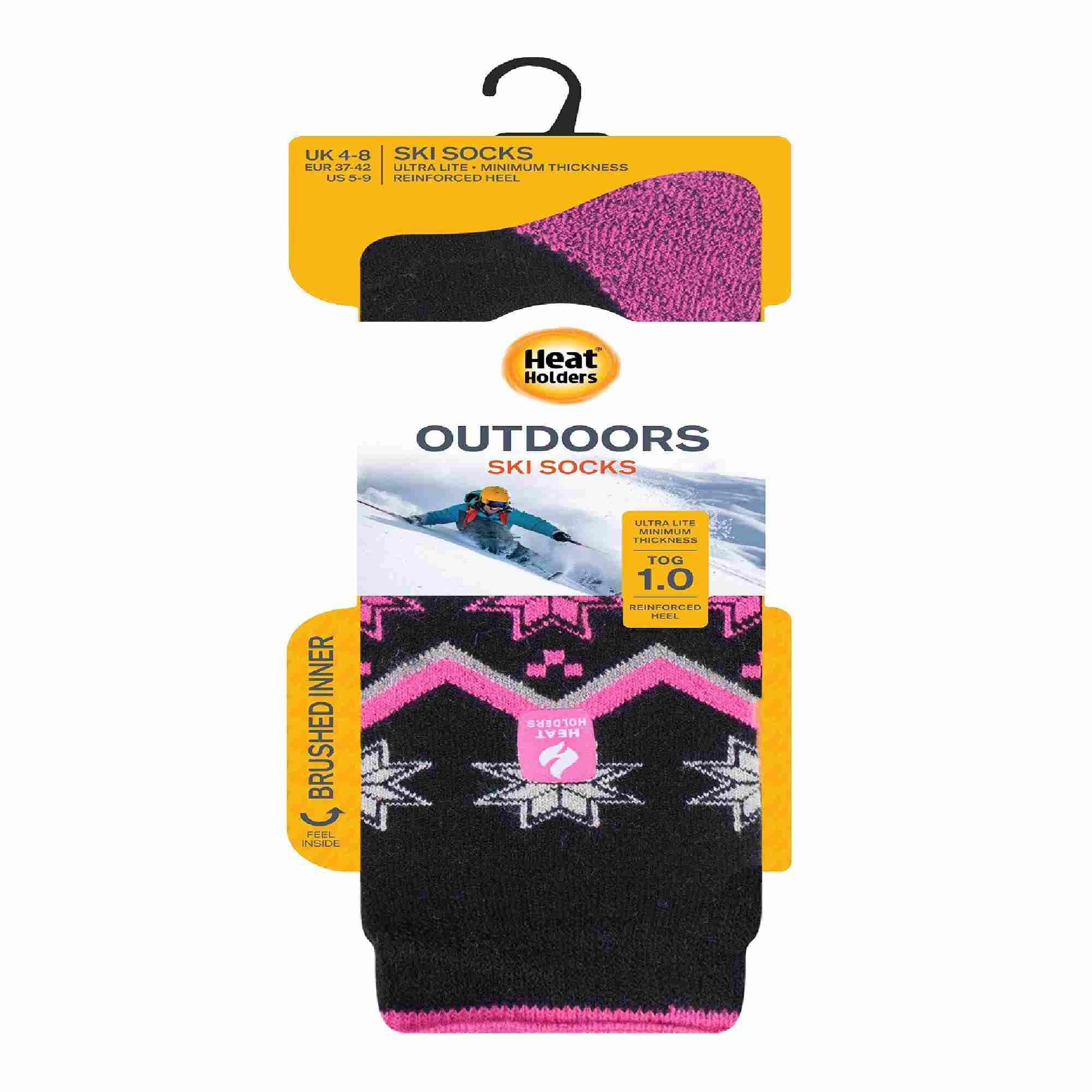 Ladies Thin Warm Winter Knee High Lightweight Thermal Ski Socks 2/6