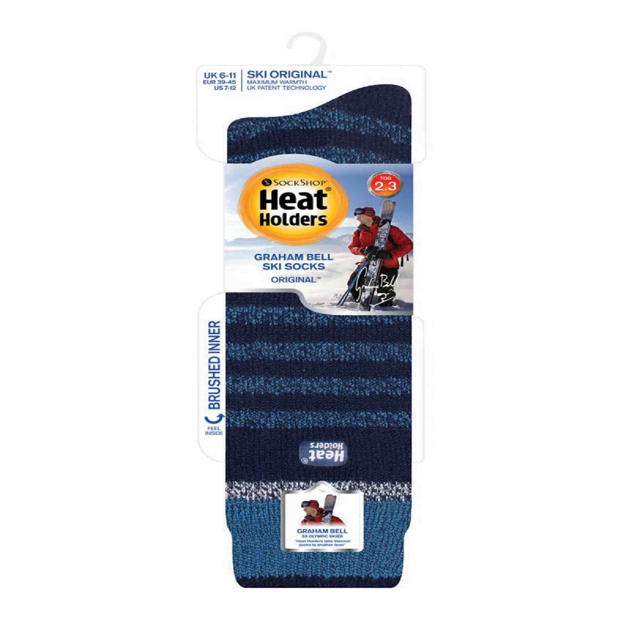 Heat Holders Herren Skisocken | Bunt Dicke Gestreifte Socken Innenfleece 2/6