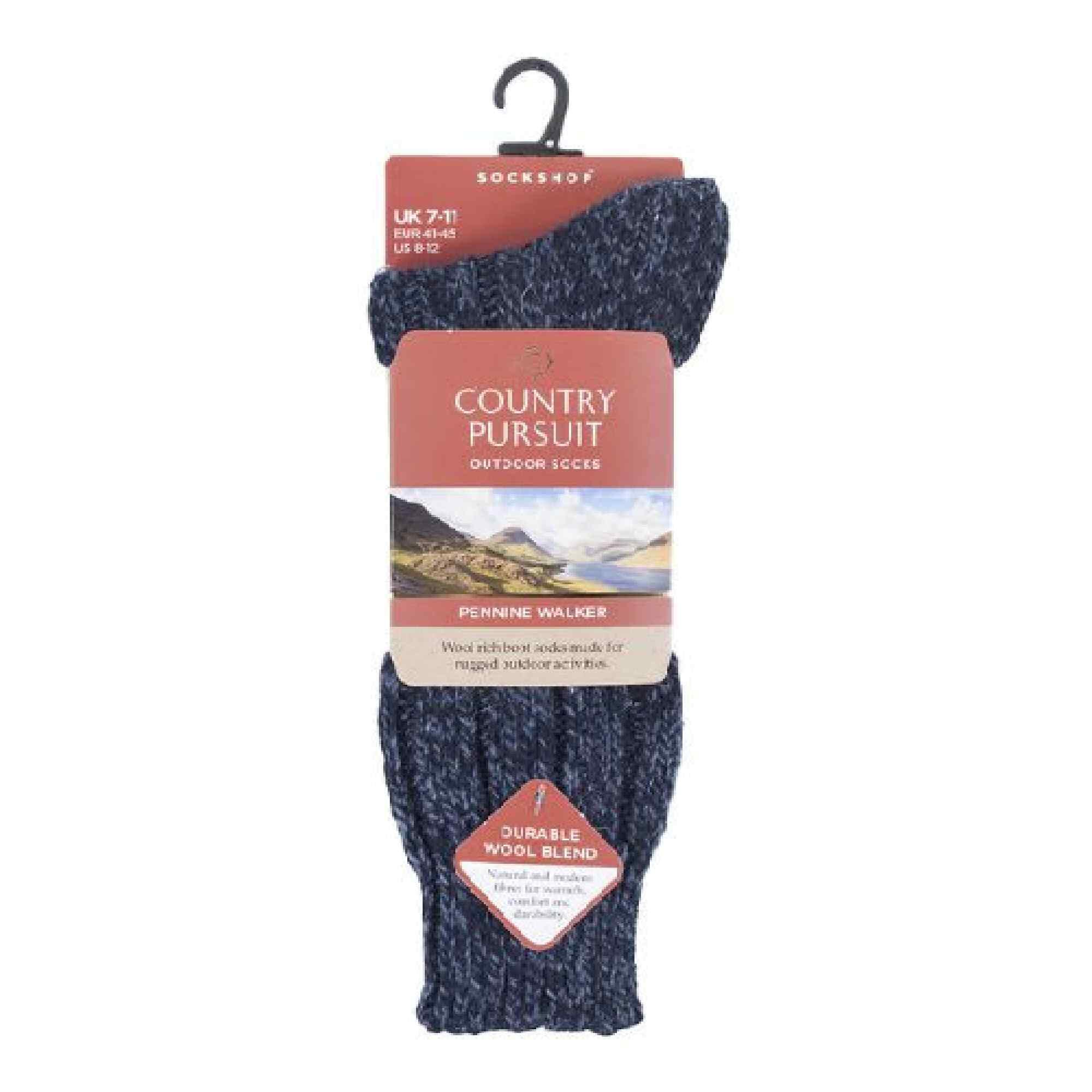 1 Pack Mens Pennine Walker Heavy Wool Hiking Socks 2/4