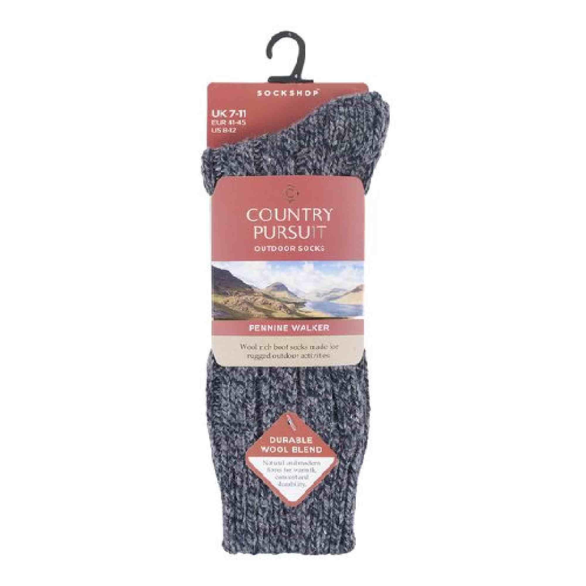 1 Pack Mens Pennine Walker Heavy Wool Hiking Socks 2/4