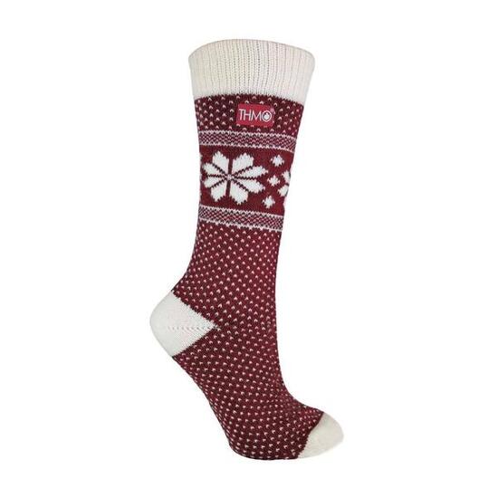 THMO - Femme Polaire Epaisse Vintage Fantaisie Chaussettes en Laine pour Hiver