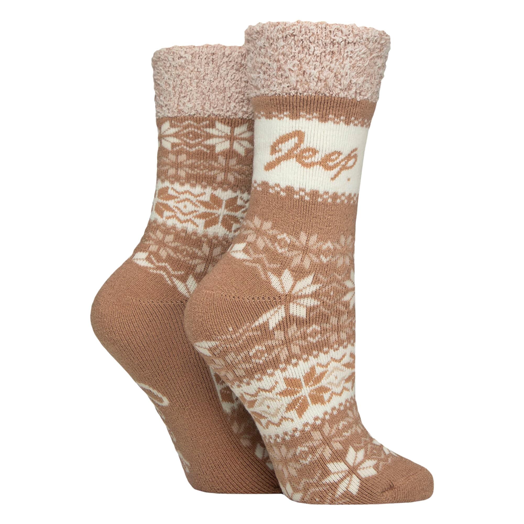 Jeep - 2 Paar Damen socken Fair Isle Muster Warme Wintersocken 3/5