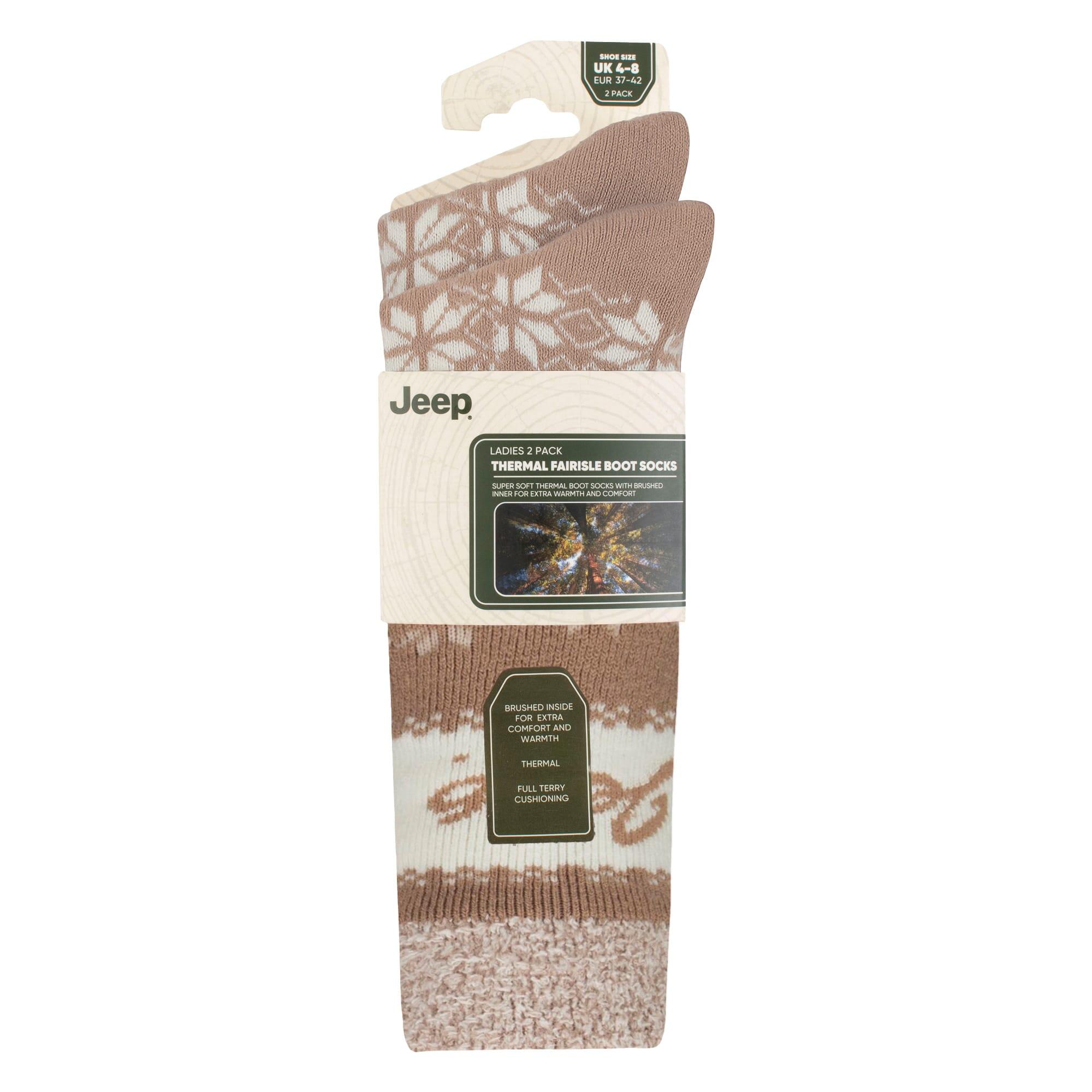 Jeep - 2 Paar Damen socken Fair Isle Muster Warme Wintersocken 2/5