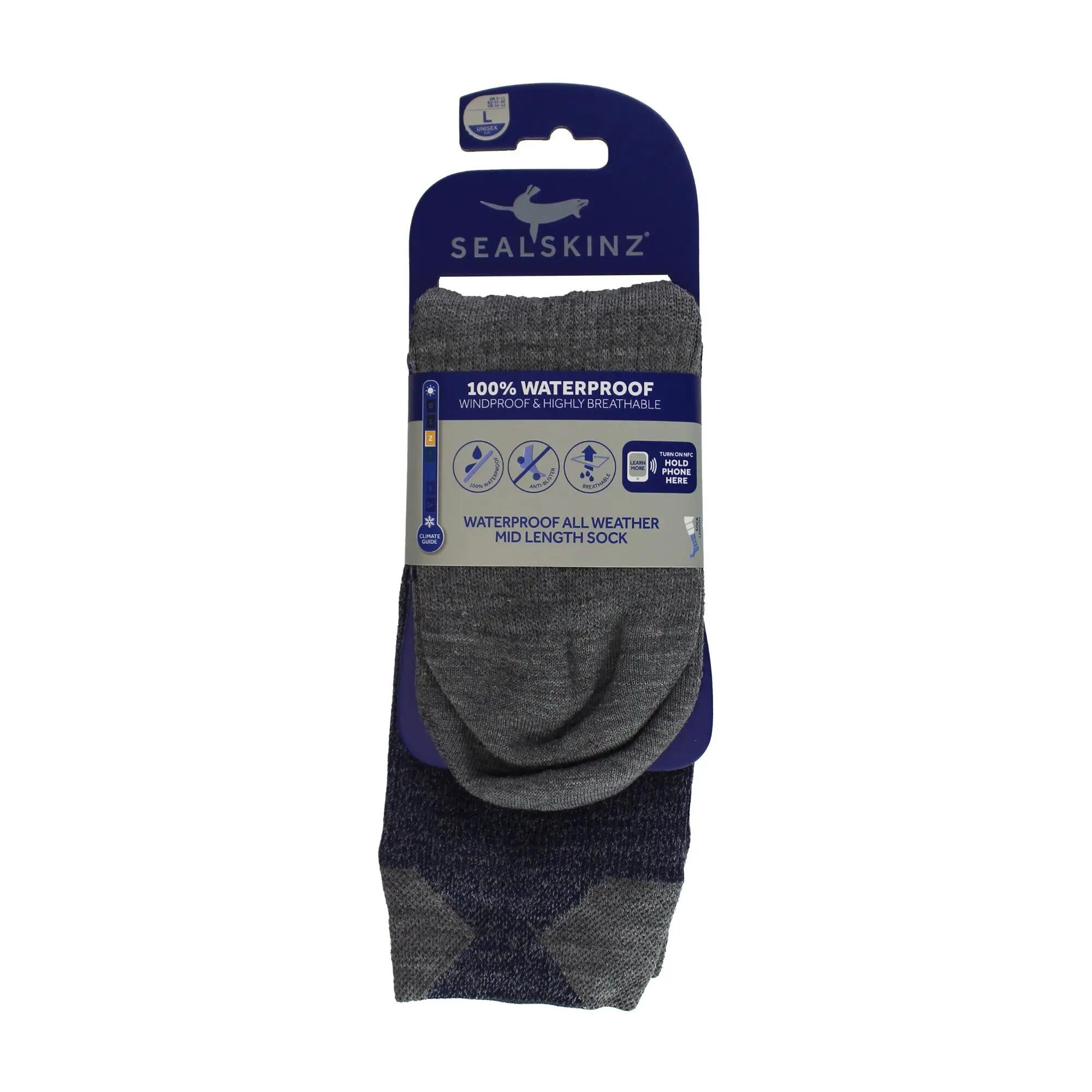 1 Pack Waterproof All Weather Mid Socks for Men & Ladies - Ankle Socks 2/4