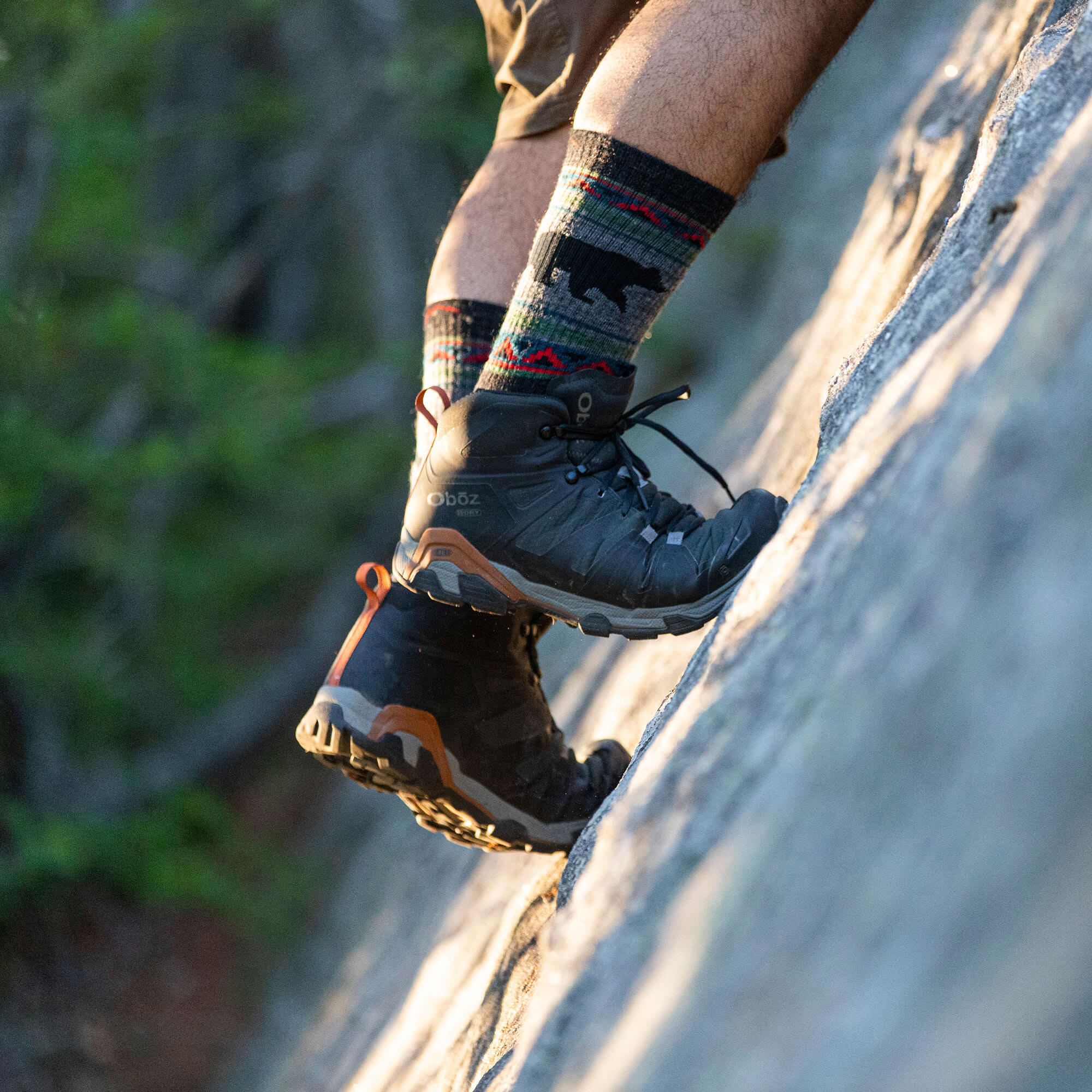 Mens Merino Wool Boot Midweight Seamless Patterned Hiking Socks 3/6