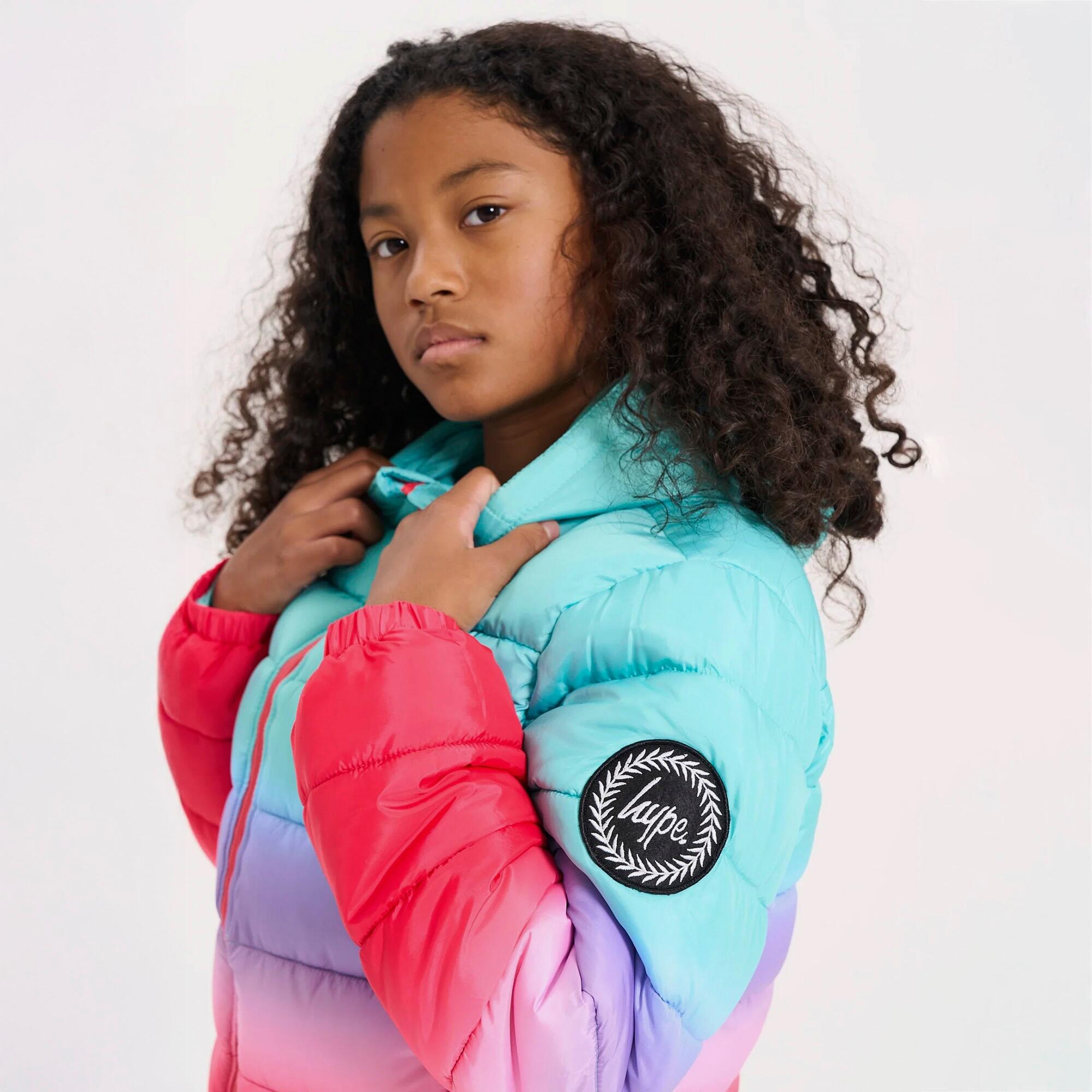 HYPE - Mädchen Steppjacke Pink Kapuze Warm Gepolstert Winterjacke 5/5
