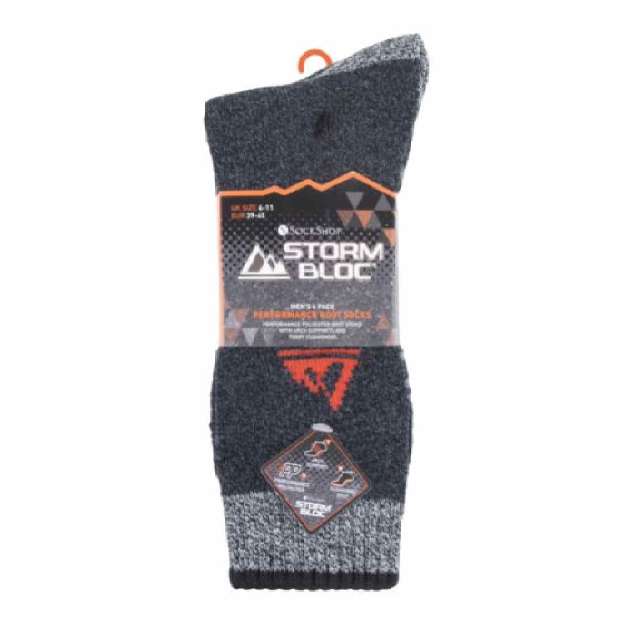 4 Pack Mens Cushion Sole Hiking Work Boot Socks 2/7