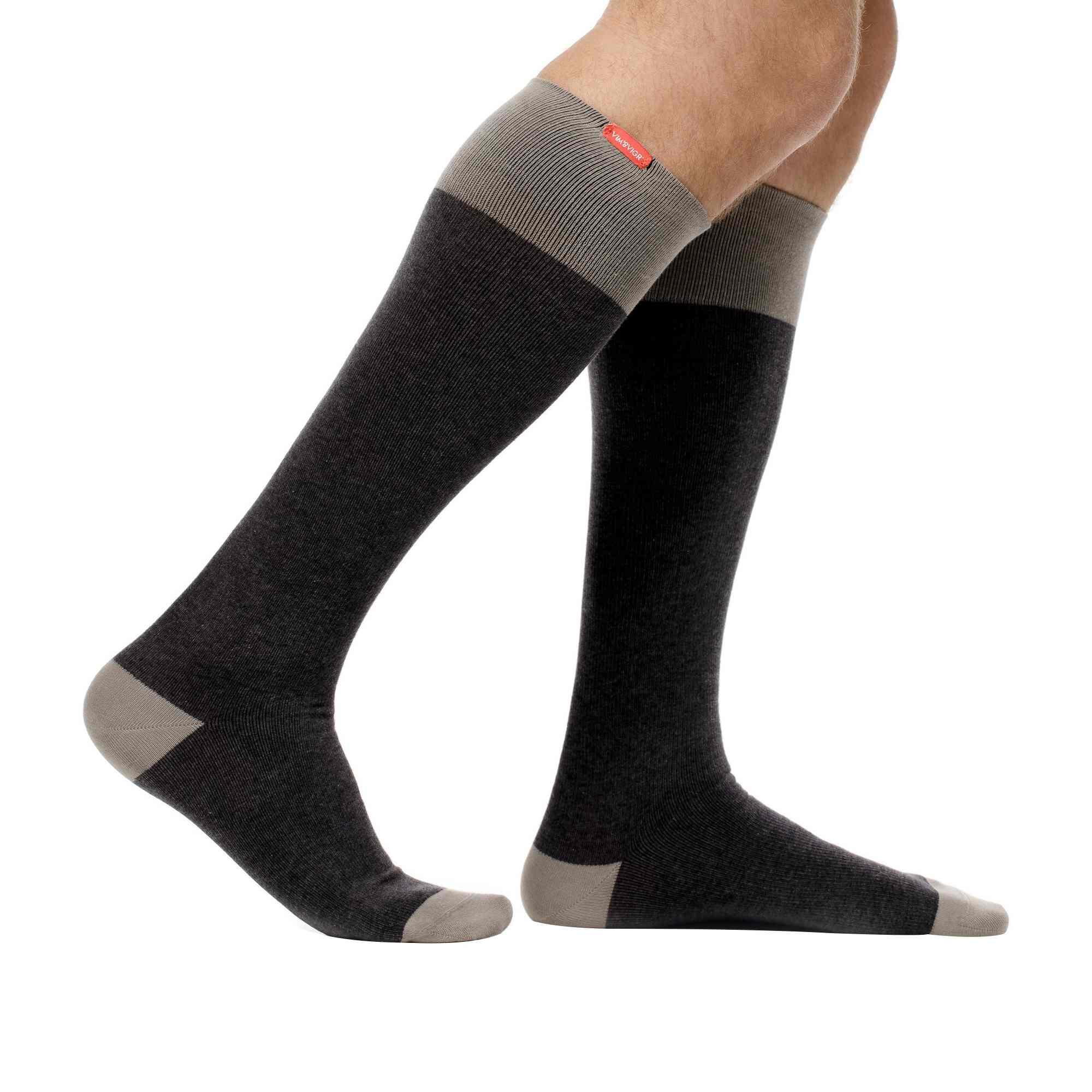 VIM&VIGR - Calzini Lunghi Compressione Uomo 20-30 mmHg per Viaggio 2/6