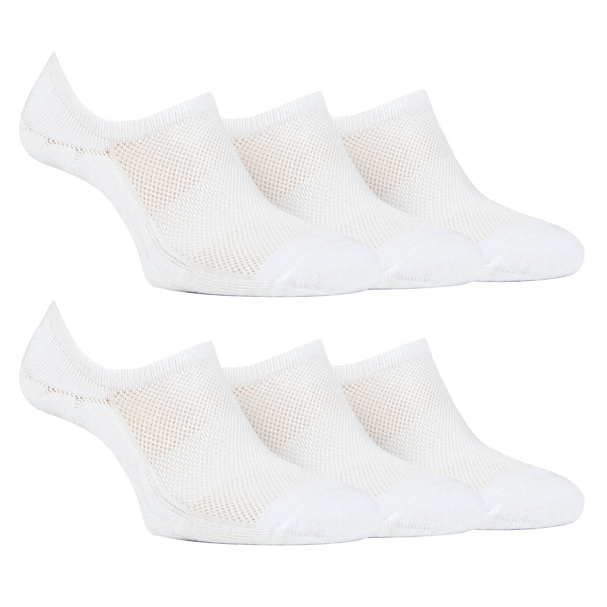 6er-Pack Damen-Bambus-No-Show-Socken mit Fersenhalt 3/4