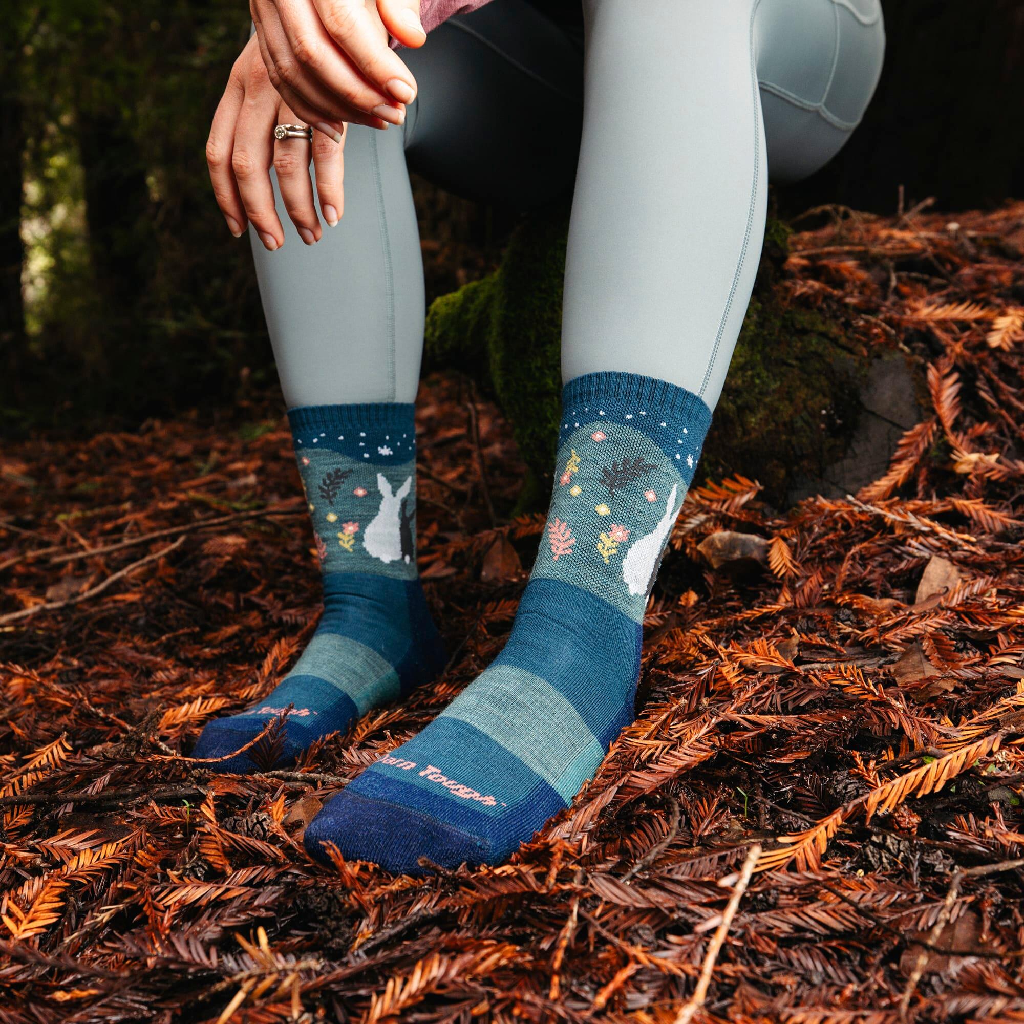 Ladies Merino Wool Animal Patterned Hiking Boot Socks 3/7