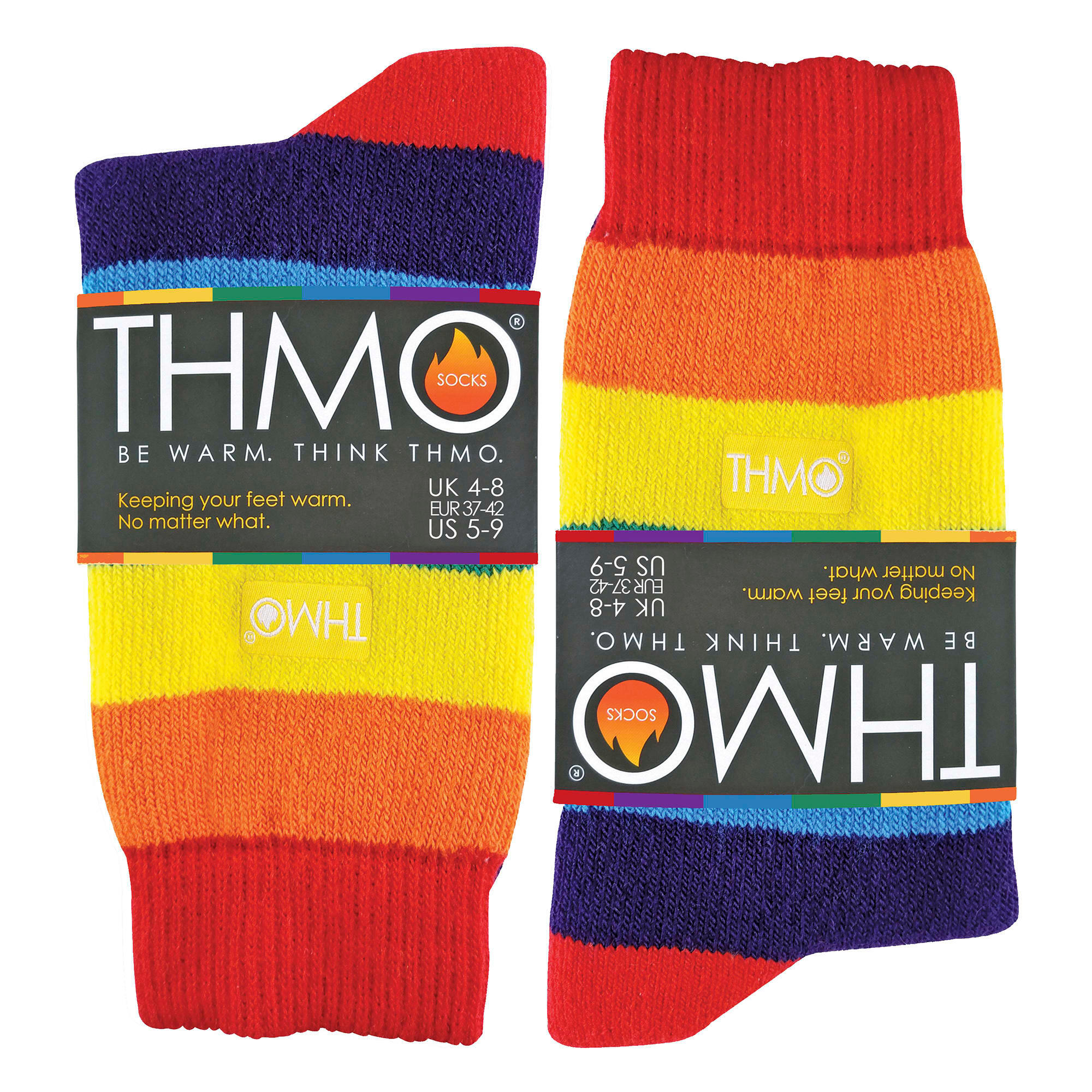 1 Pack Rainbow Striped Thermal Socks for Winter 2/6