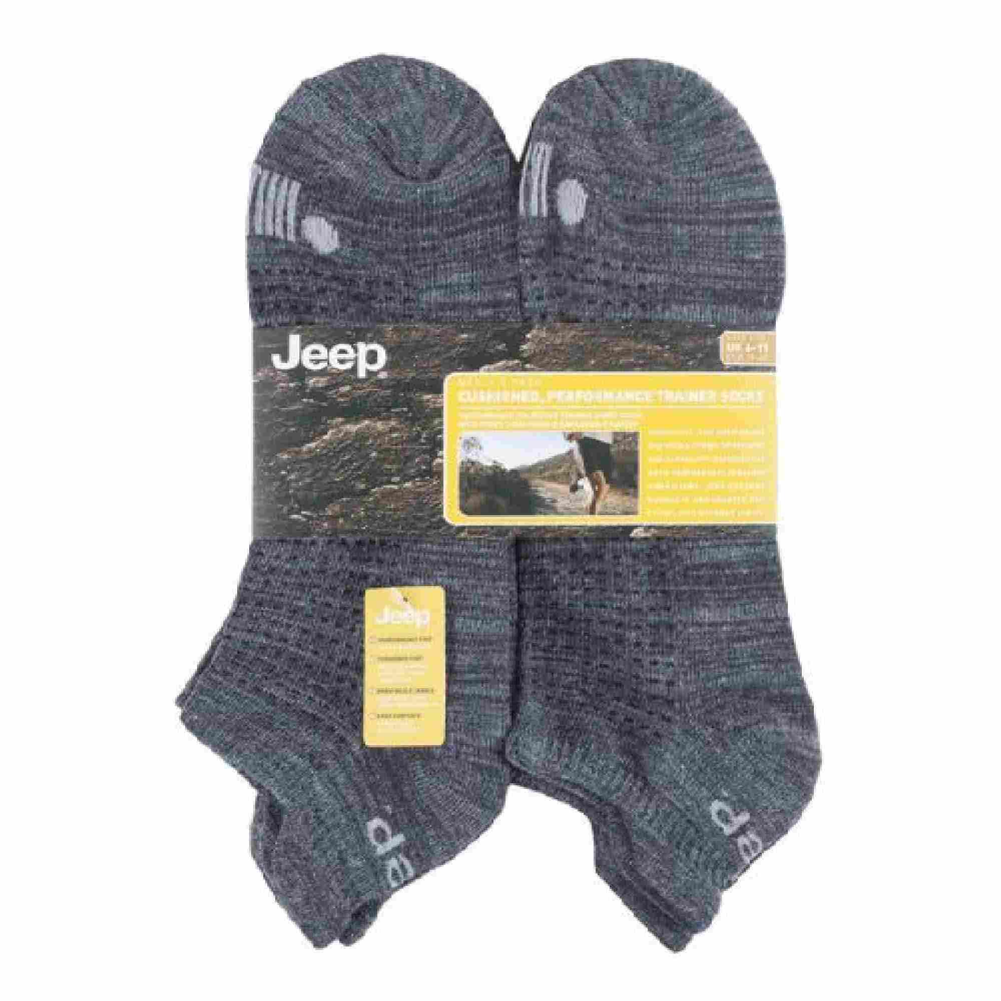 JEEP - 6 Paar Herren Kurze Laufsocken Gelpolstert | Sneaker Sport Socken Knöchel 2/4