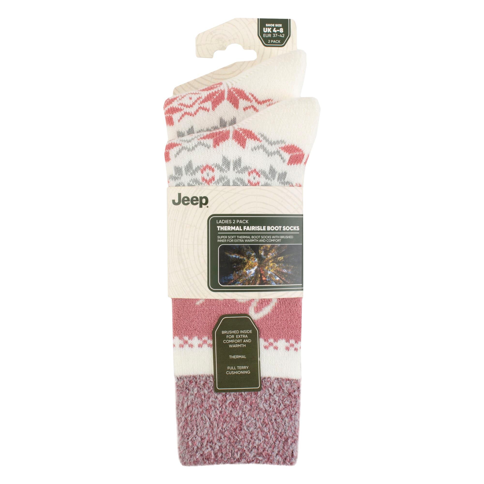 Jeep - 2 Paar Damen socken Fair Isle Muster Warme Wintersocken 2/5
