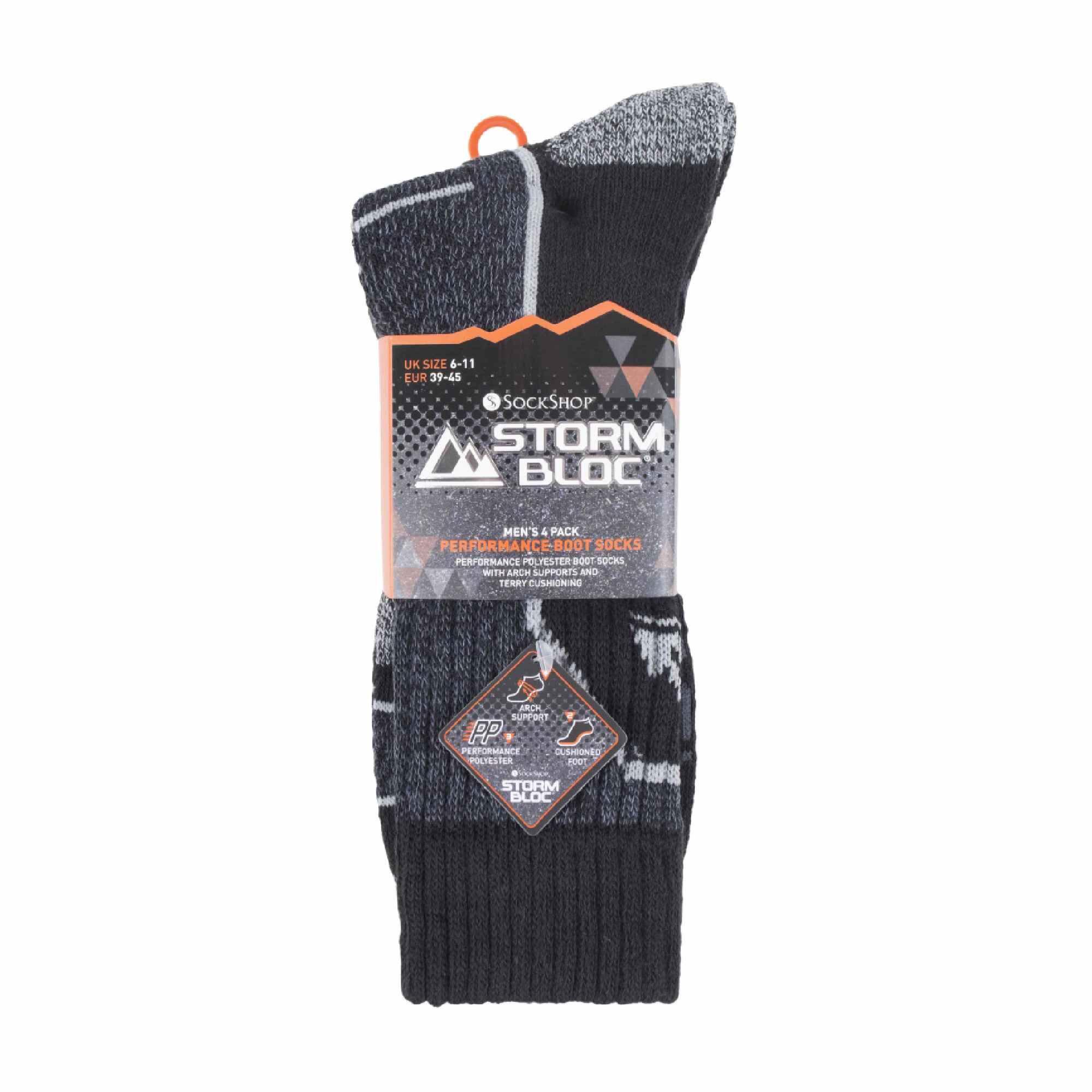 Storm Bloc - 4 paires homme randonnée trekking chaussettes avec pied rembourré 2/2