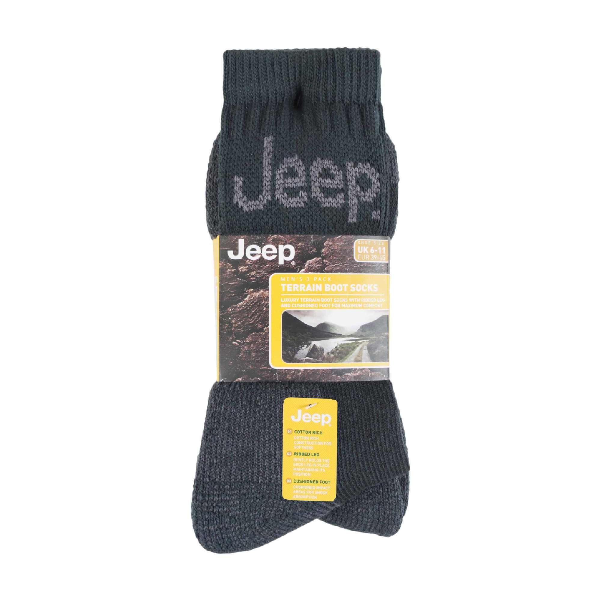 Jeep - 3er Pack Baumwolle Trekkingsocken Herren | Wandersocken Gepolstert 2/6