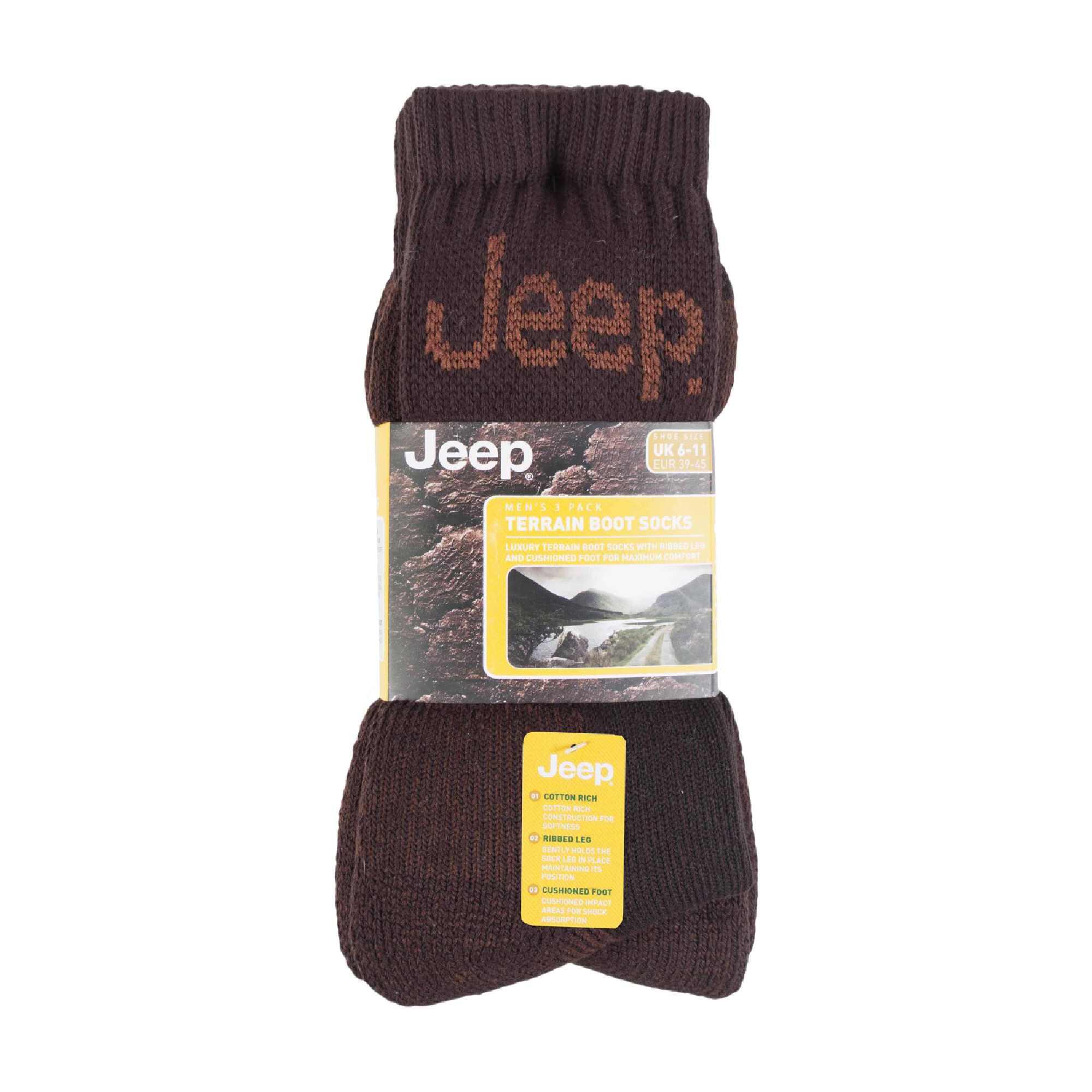 Jeep Lot de 3 paires de chaussettes de randonnée rembourrées en coton pour homme 2/6
