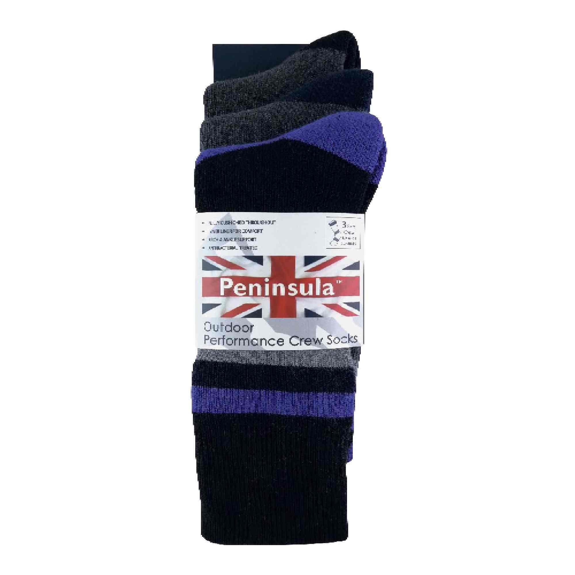 3 Pack Mens Cushioned Anti Blister Dual Layer Hiking Socks 2/6