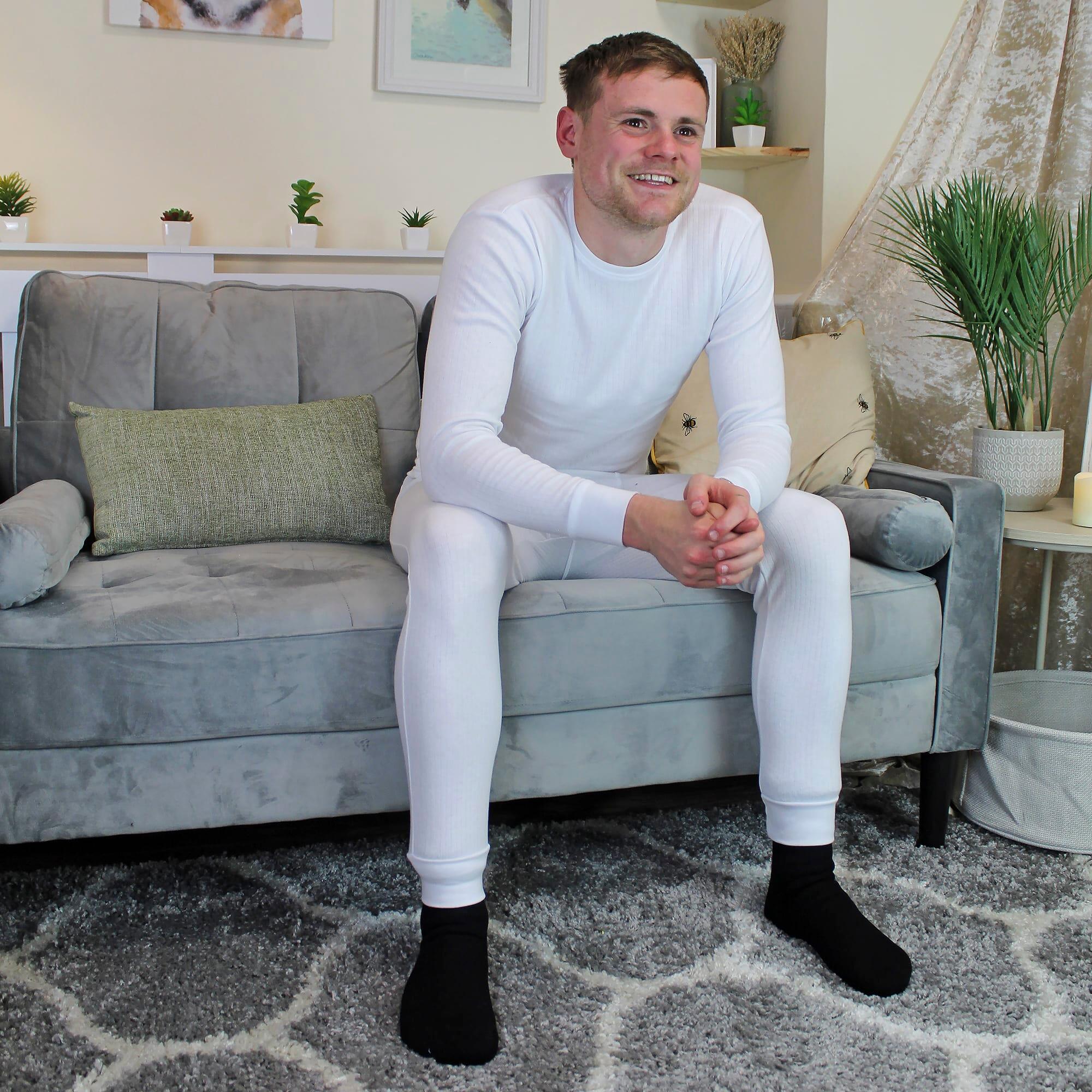 Mens Thermal Underwear Set | Fleece Lined Top & Long Johns Set 4/5