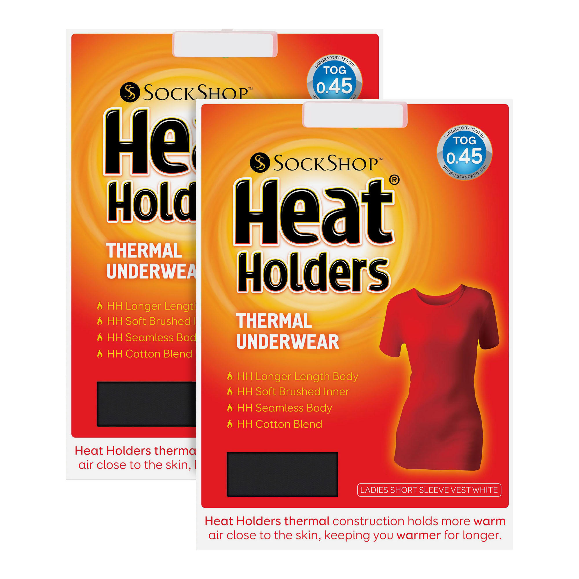 Heat Holders - Donna Manica Corta Top Termico 2 Paia Maglia Strato Base 2/6