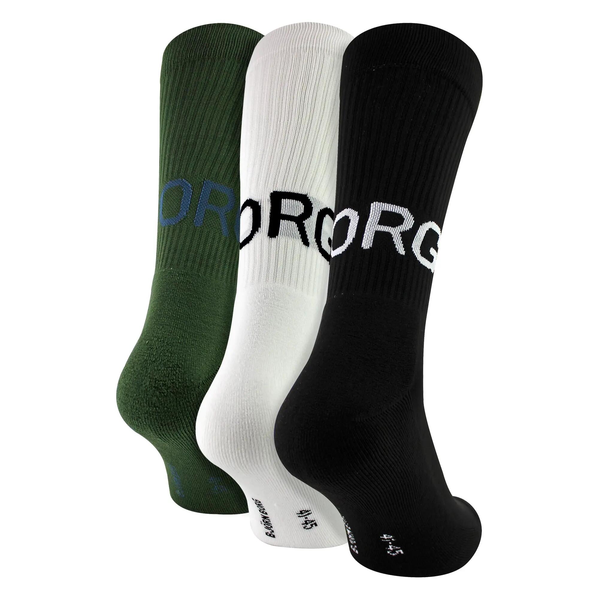 3 Pack Core Sport Ribbbed Top Crew Socks for Men 3/6