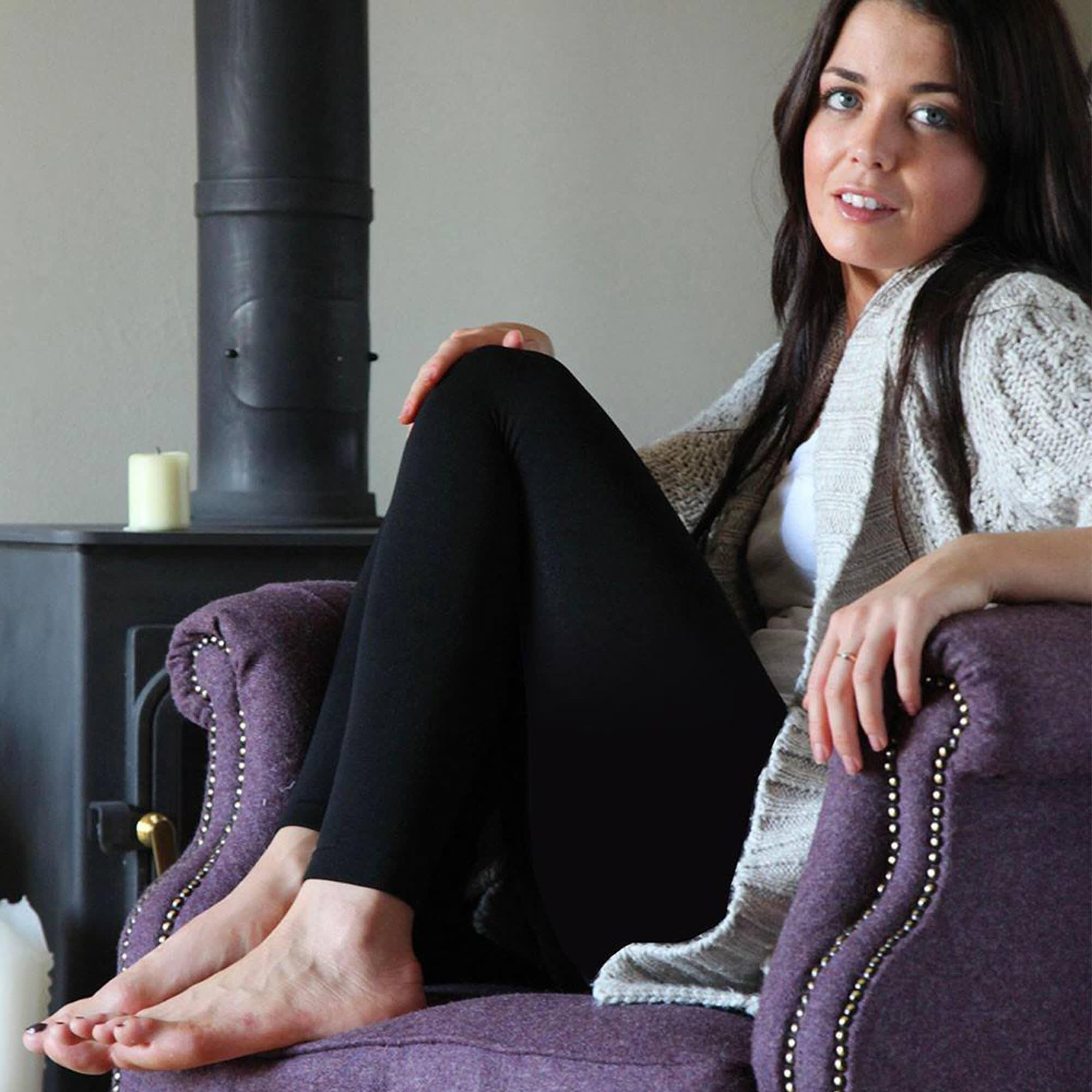 Heat Holders - Leggings Foderati in pile con Pompon per Donna 3/6